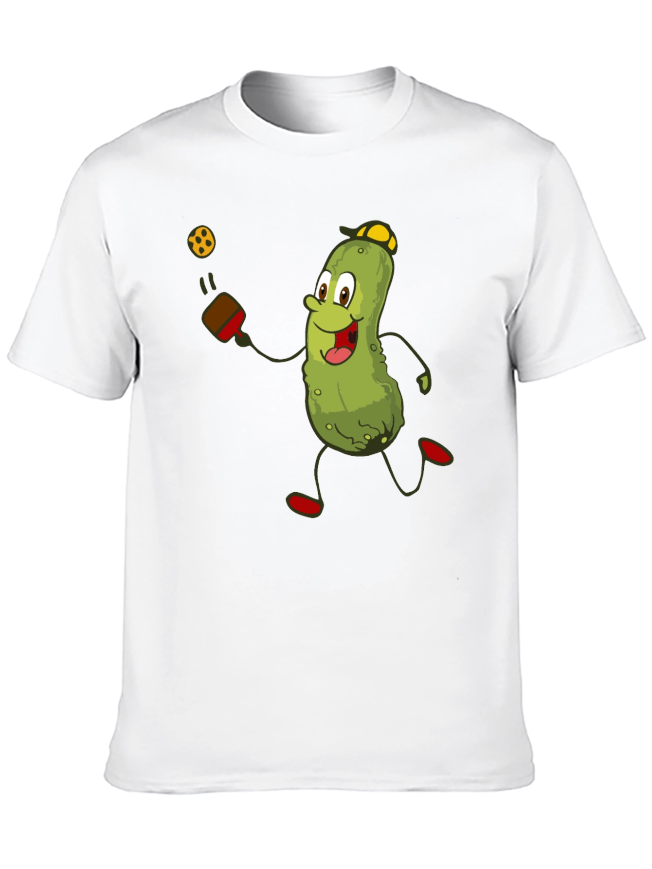 Pickleball Pickle T-Shirt - Funny Cartoon Player Tee