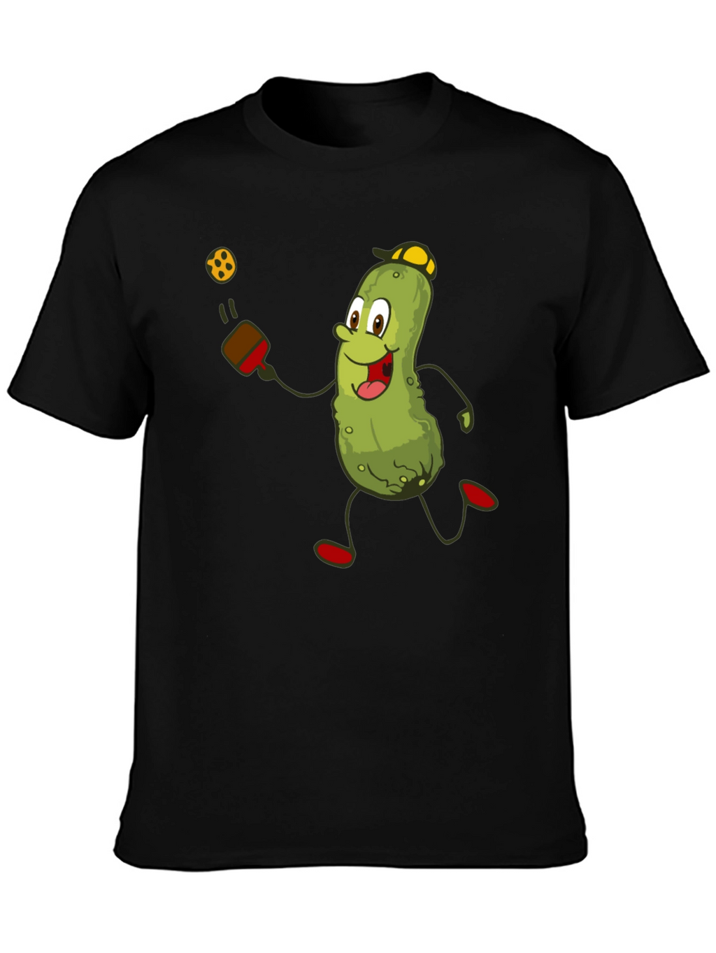Pickleball Pickle T-Shirt - Funny Cartoon Player Tee