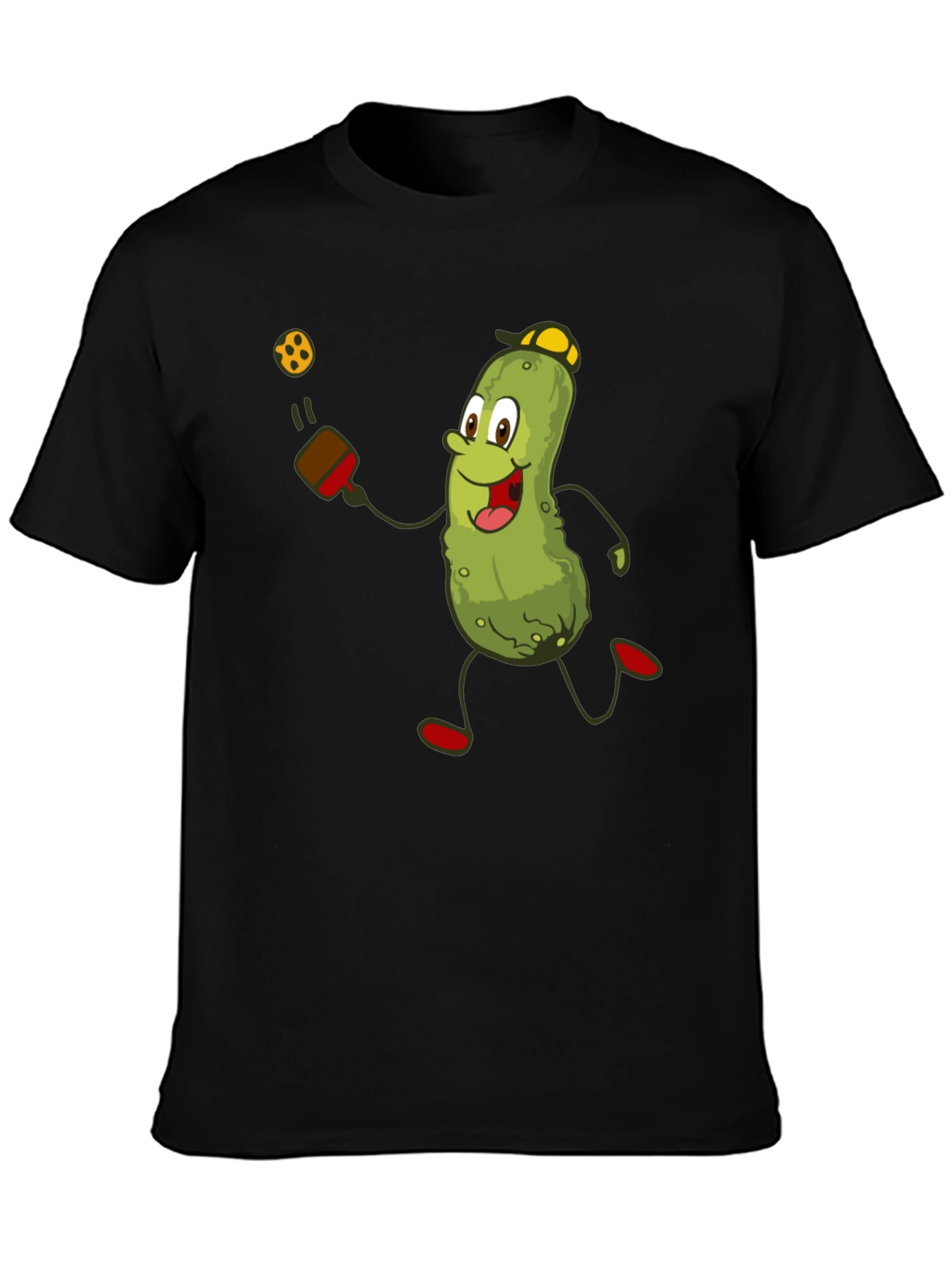 Pickleball Pickle T-Shirt - Funny Cartoon Player Tee