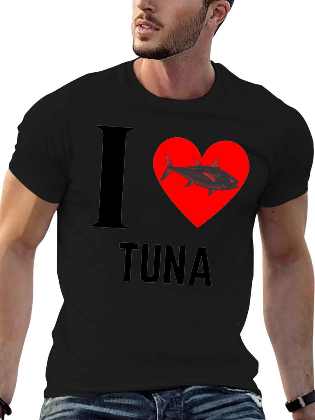 I Heart Tuna T-Shirt - Black