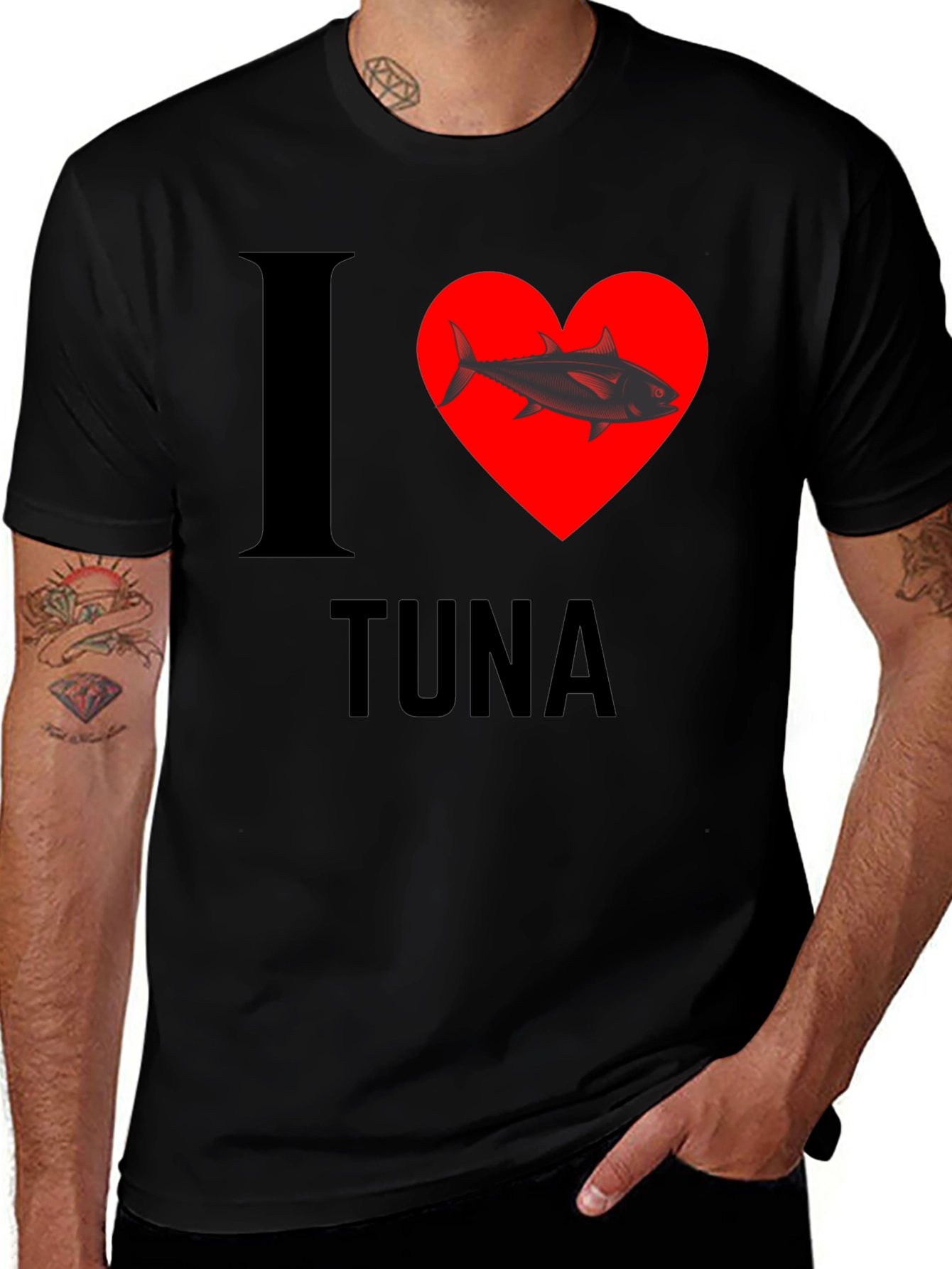 I Heart Tuna T-Shirt - Black