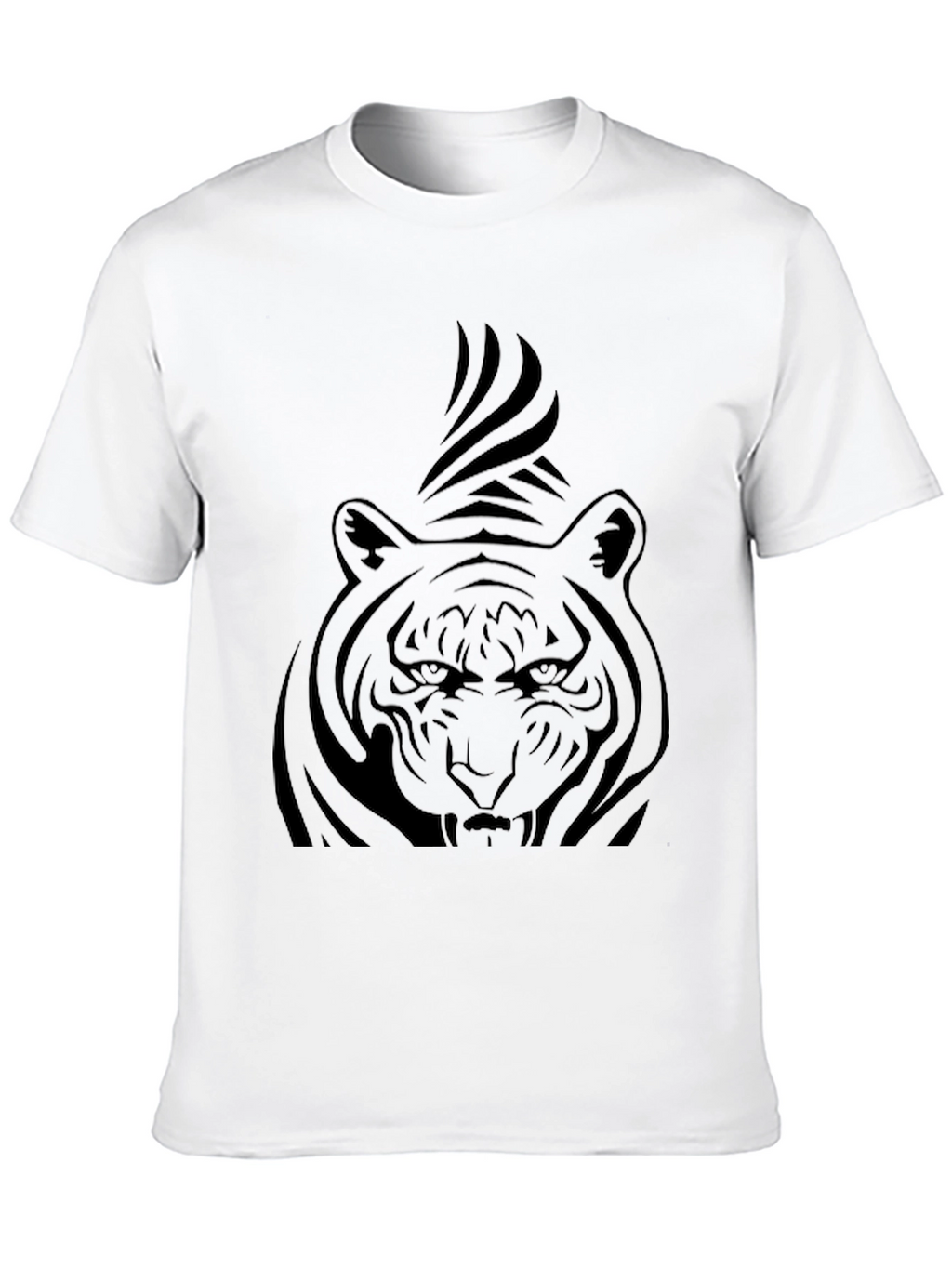 Mens Black T-Shirt with Tiger Graphic