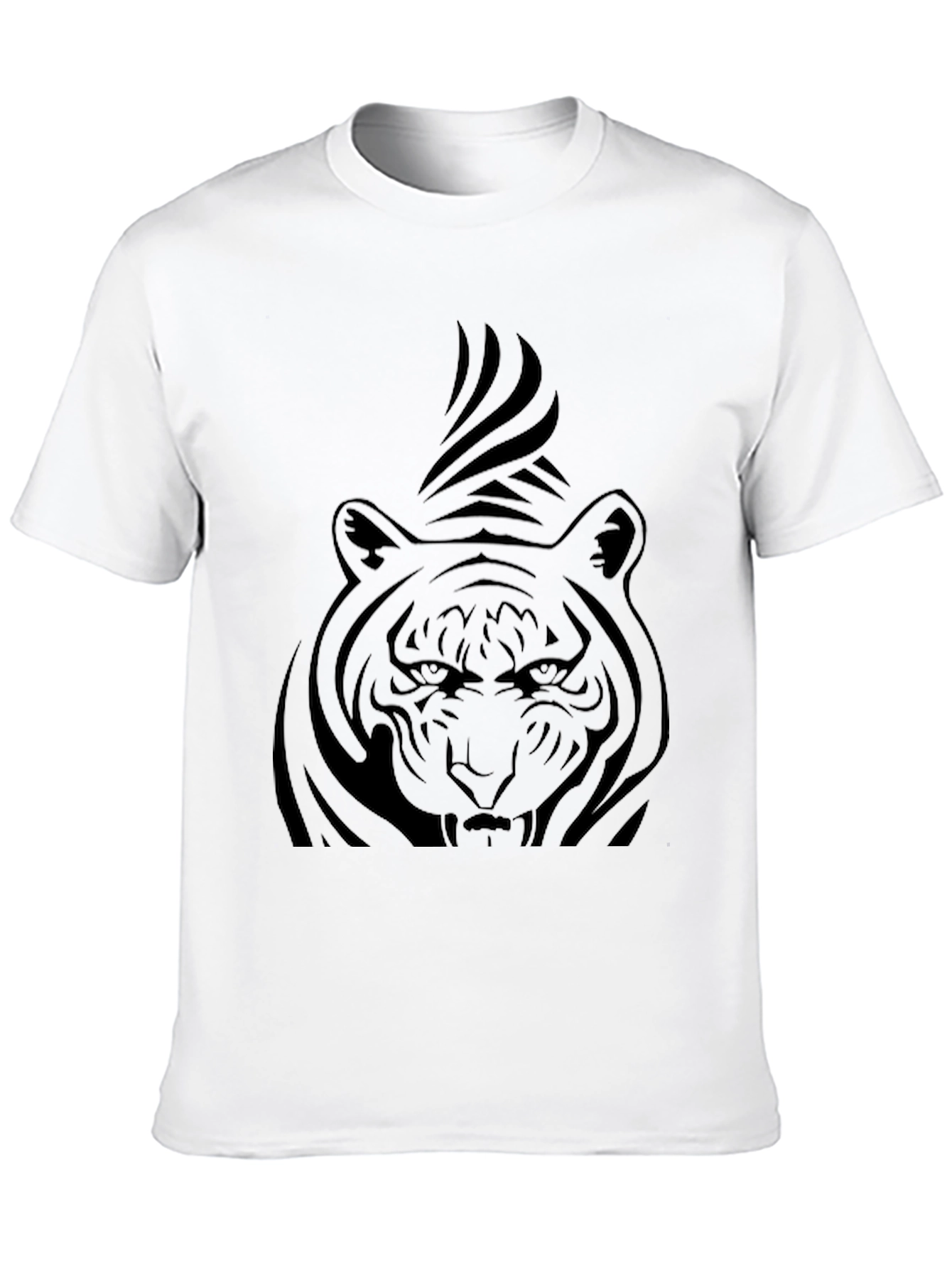Mens Black T-Shirt with Tiger Graphic
