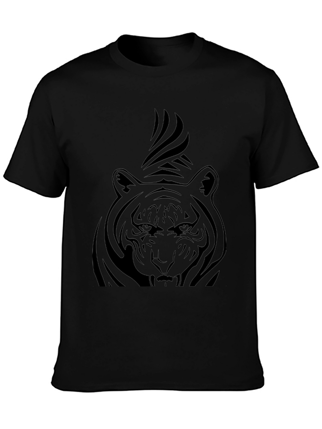 Mens Black T-Shirt with Tiger Graphic