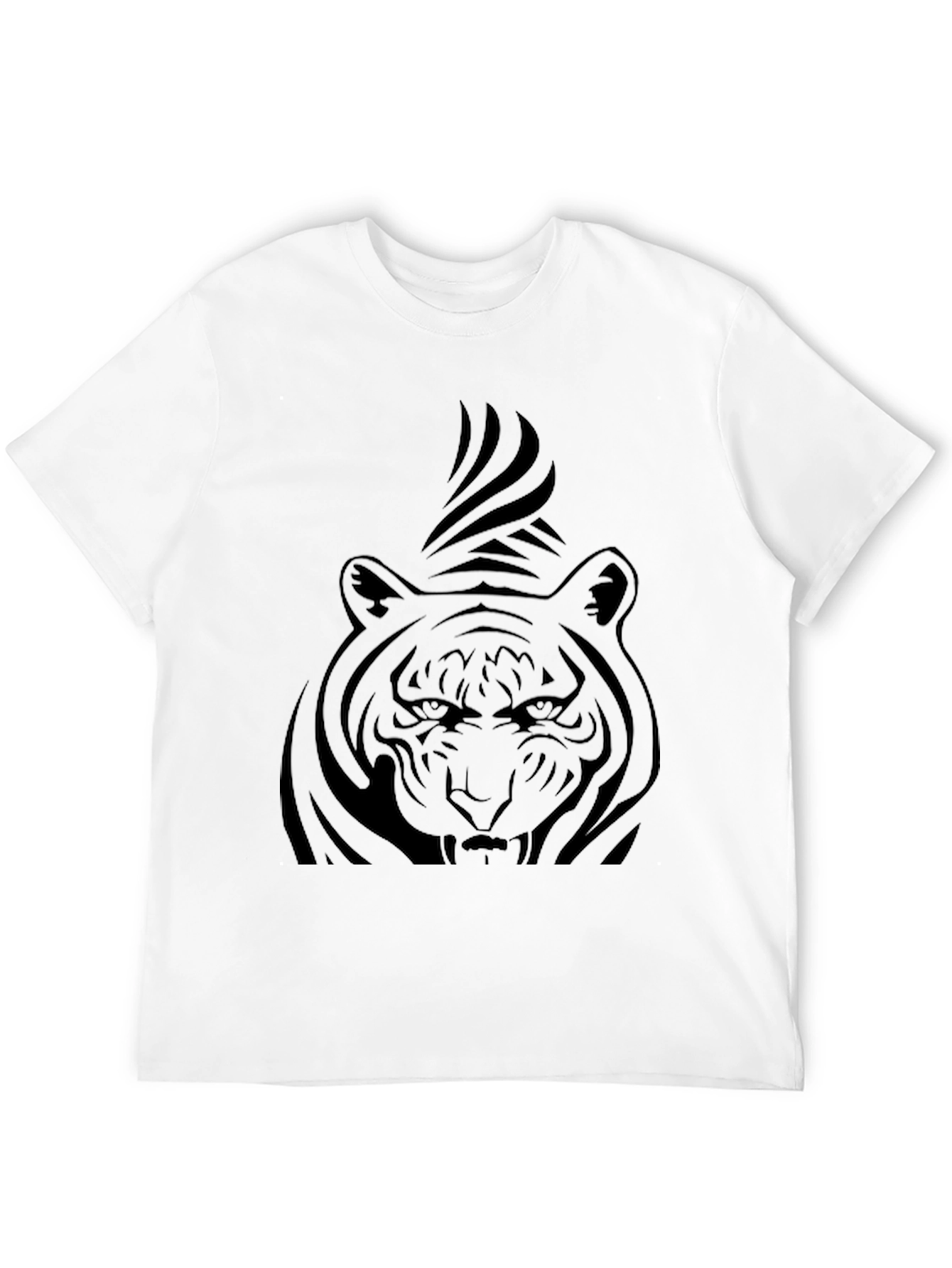 Mens Black T-Shirt with Tiger Graphic