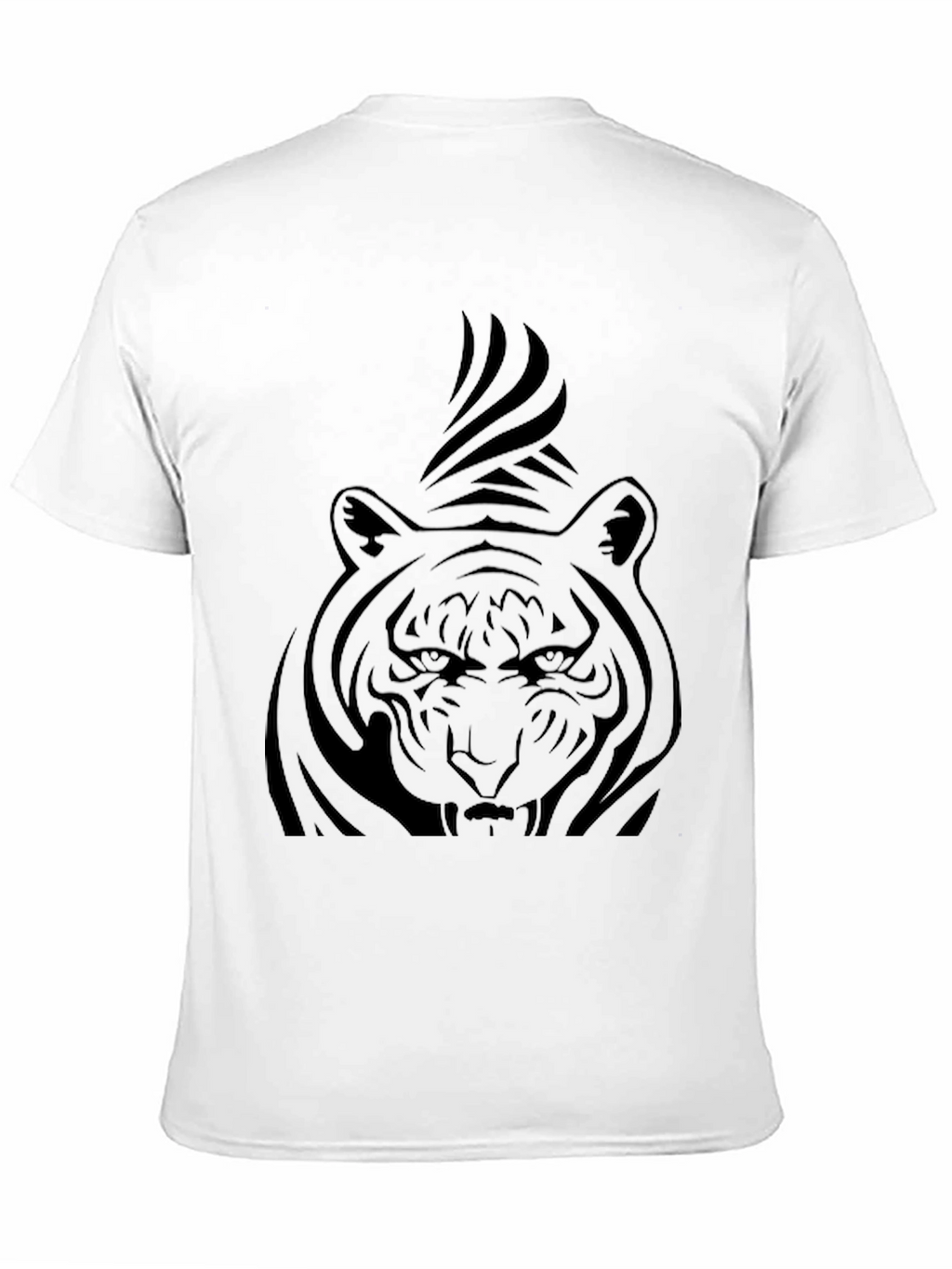 Mens Black T-Shirt with Tiger Graphic