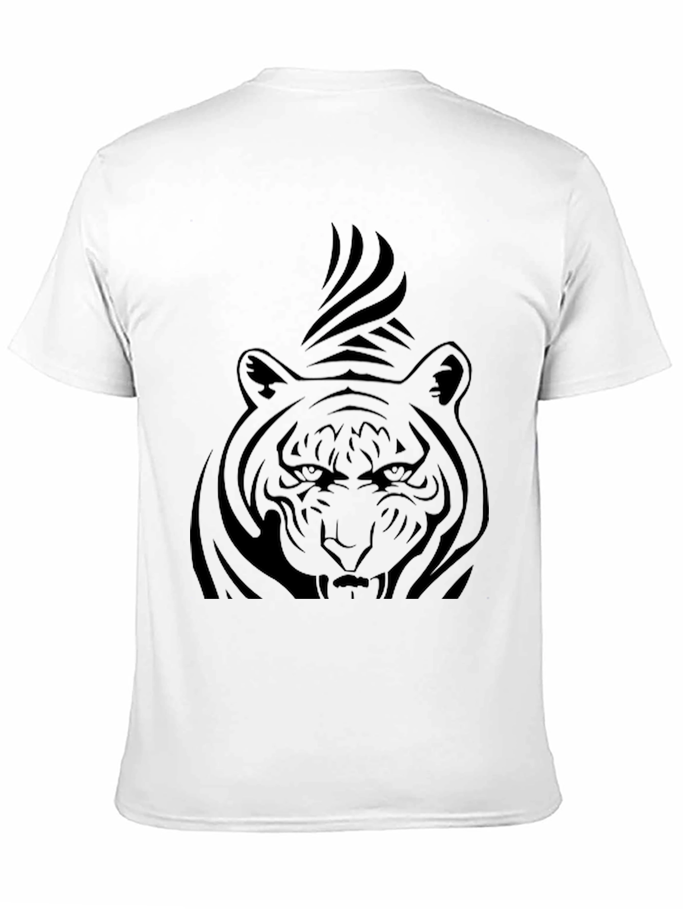 Mens Black T-Shirt with Tiger Graphic