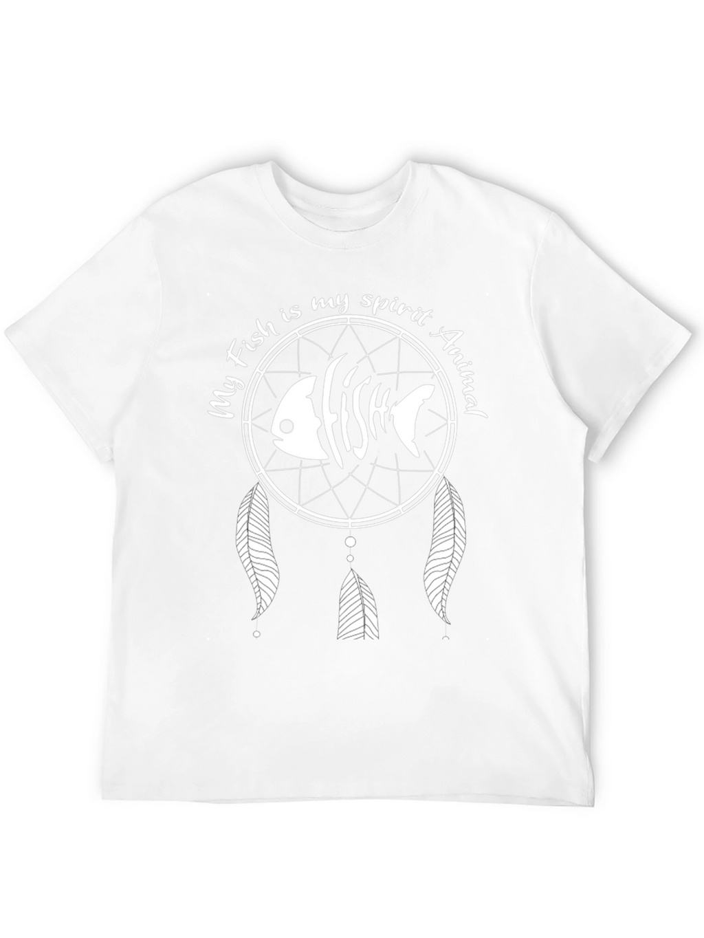 Fish Spirit Animal Graphic Tee - Black Cotton