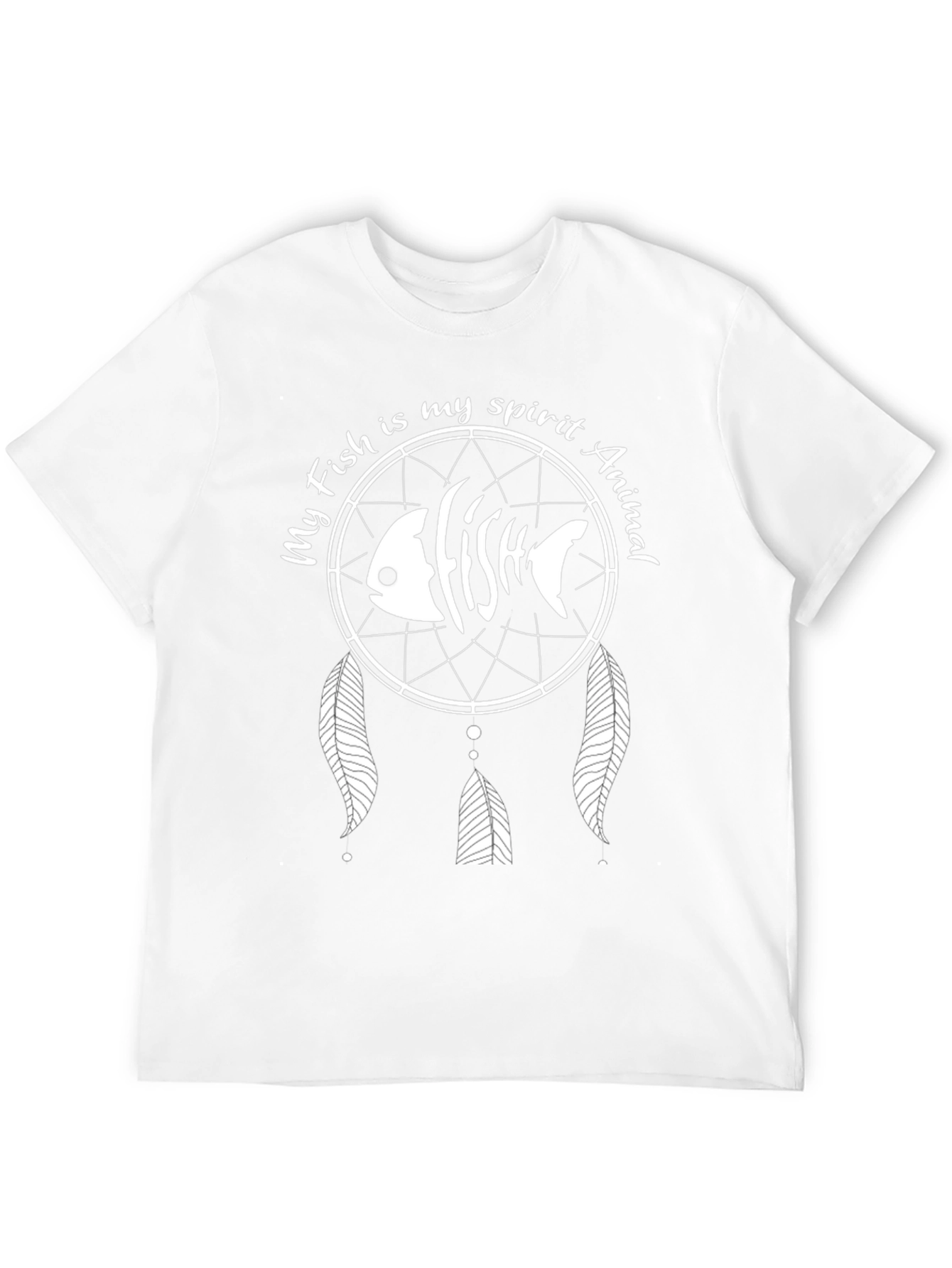 Fish Spirit Animal Graphic Tee - Black Cotton
