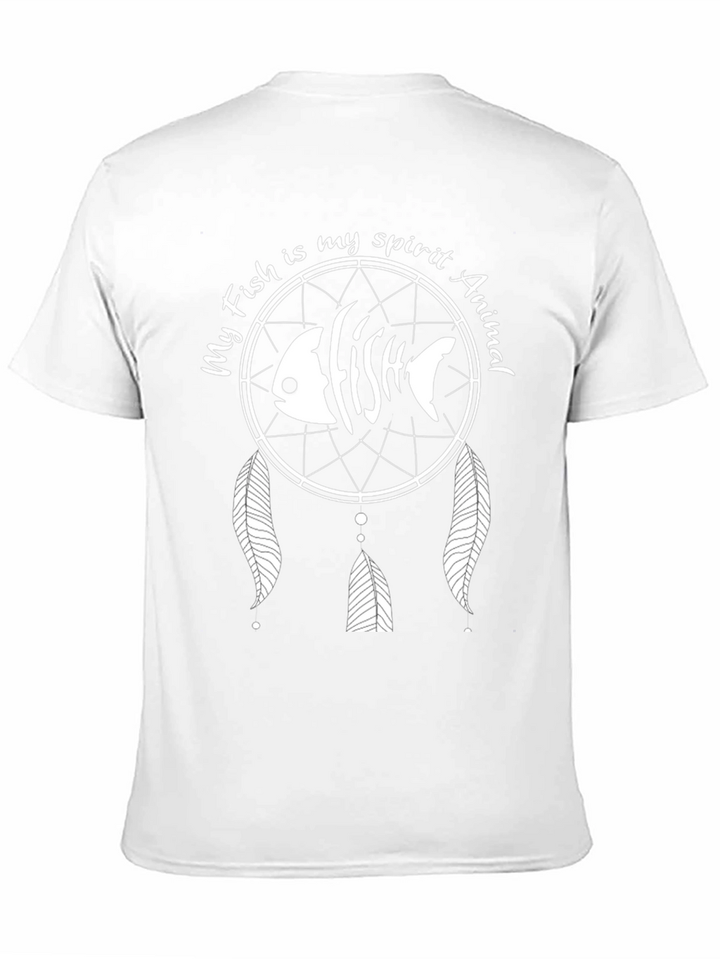 Fish Spirit Animal Graphic Tee - Black Cotton