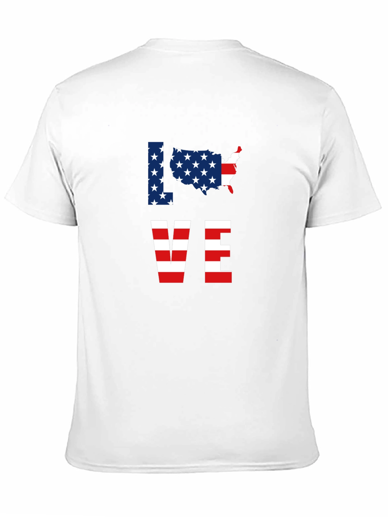 Patriotic USA Love Graphic T-Shirt - Black