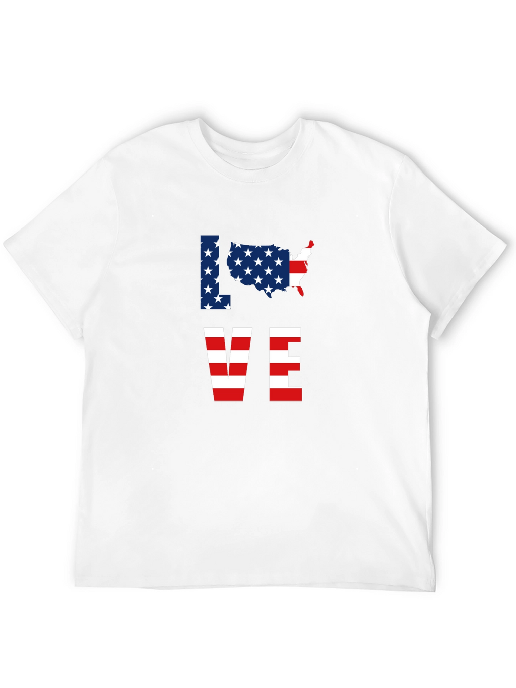 Patriotic USA Love Graphic T-Shirt - Black