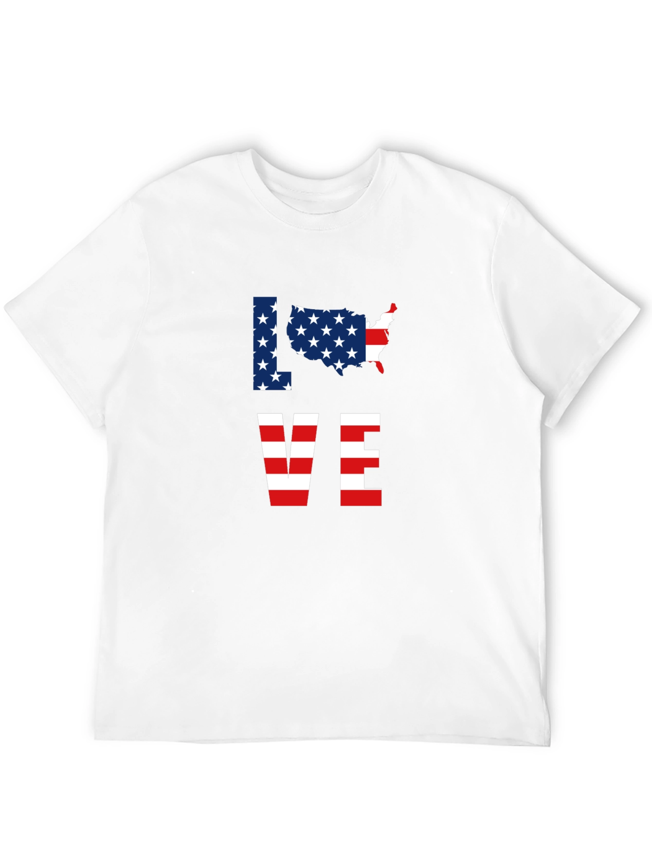 Patriotic USA Love Graphic T-Shirt - Black