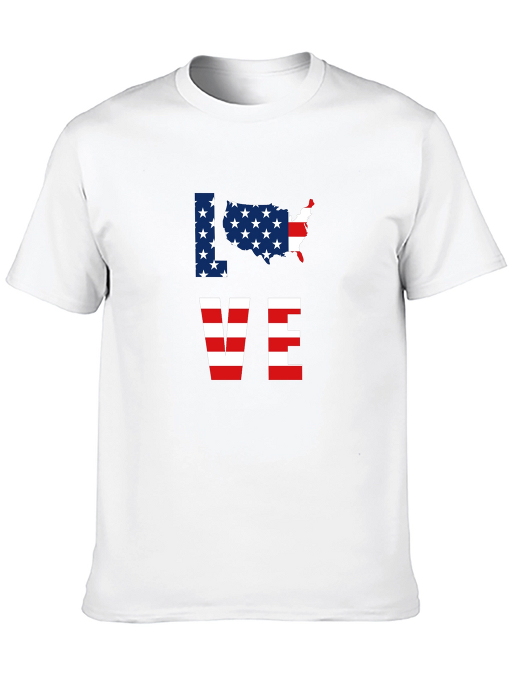Patriotic USA Love Graphic T-Shirt - Black
