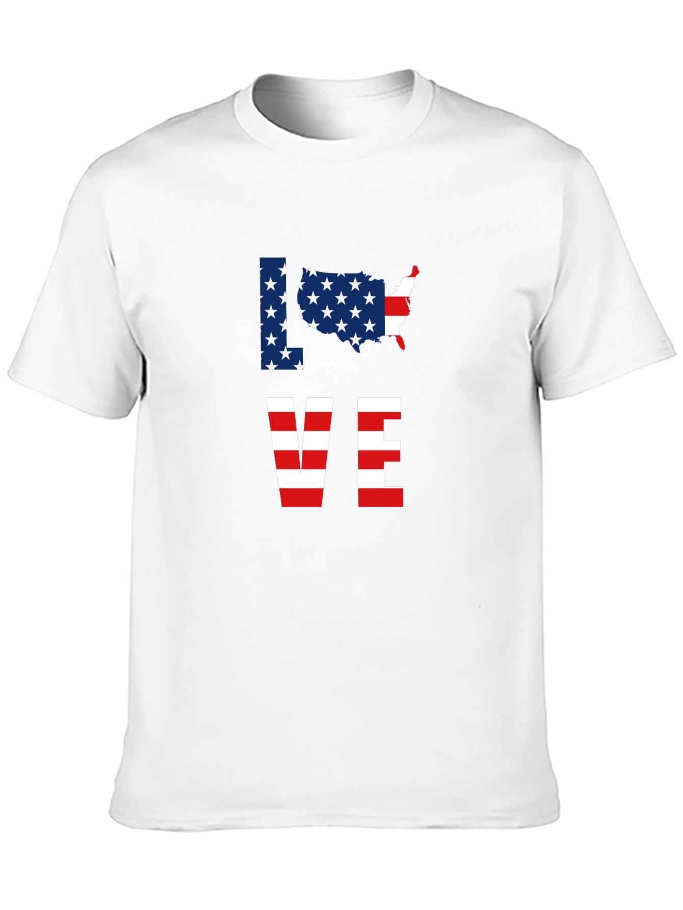 Patriotic USA Love Graphic T-Shirt - Black