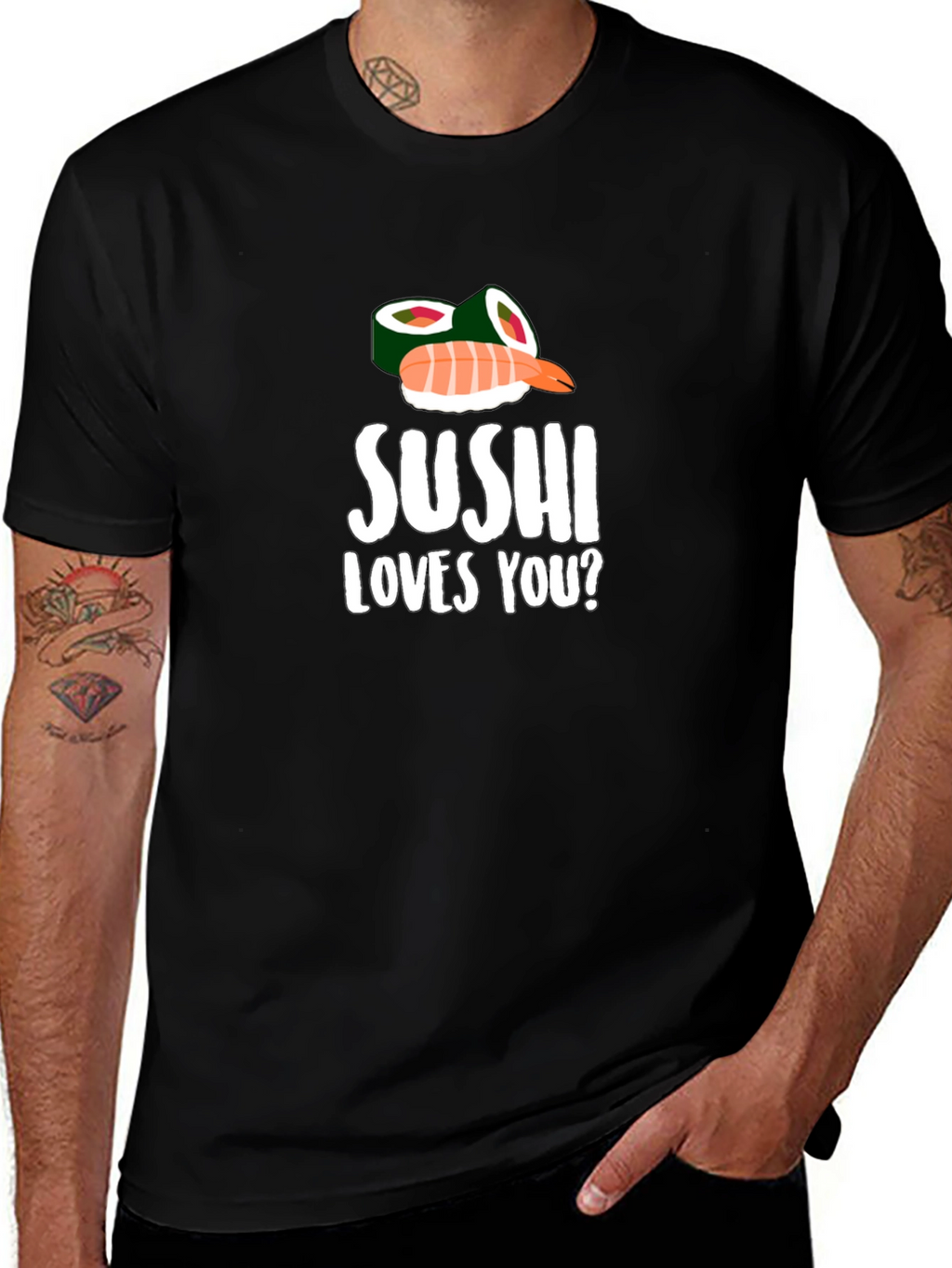 Sushi Loves You? Graphic T-Shirt - Black