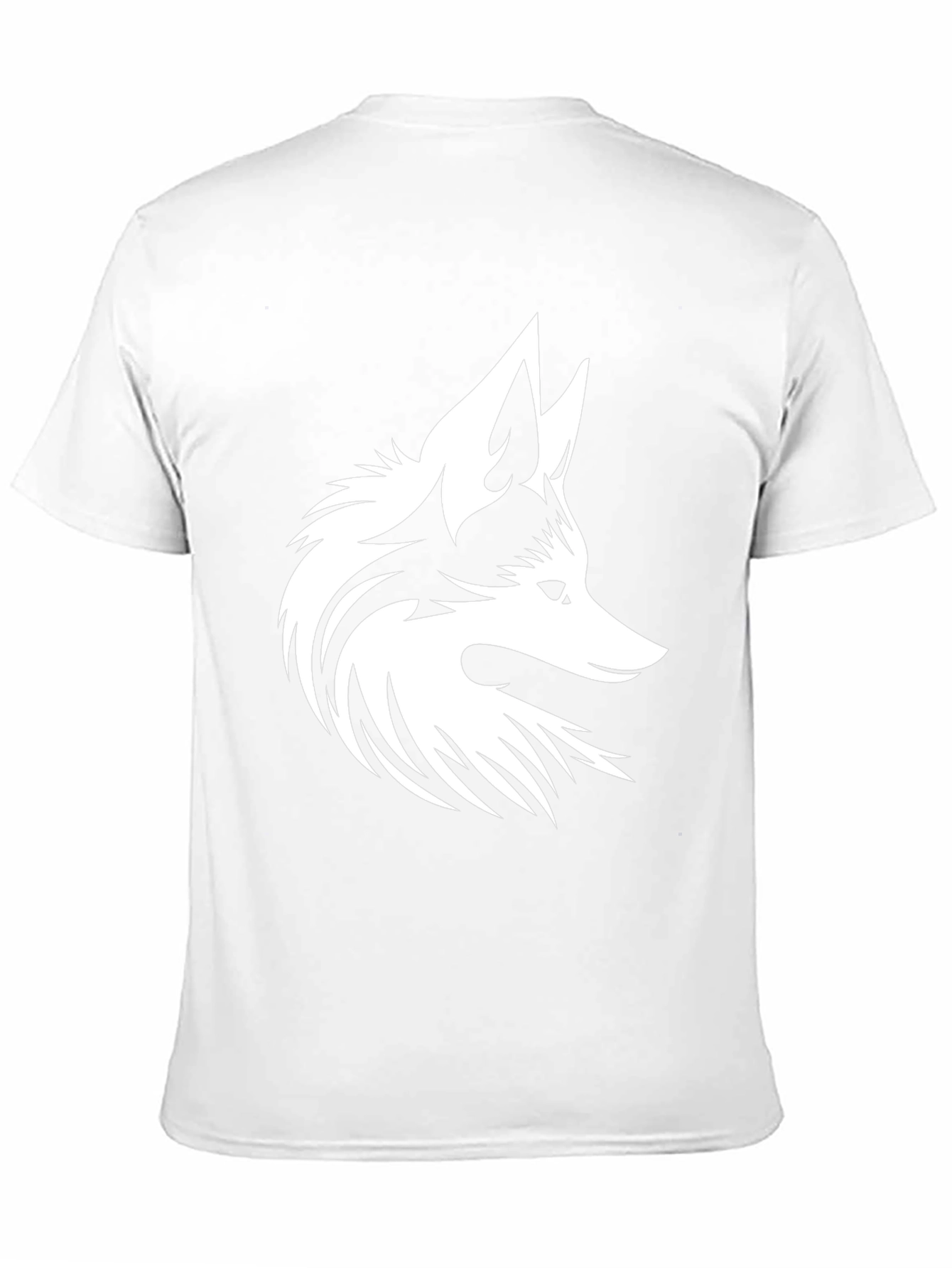 Bold Black T-Shirt with White Fox Design