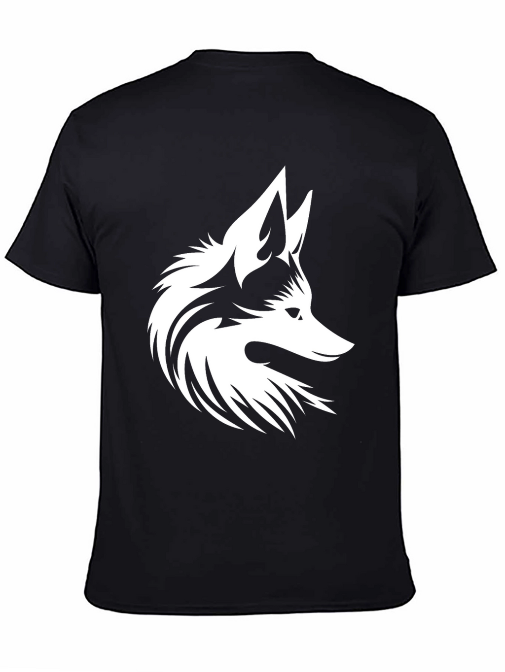Bold Black T-Shirt with White Fox Design
