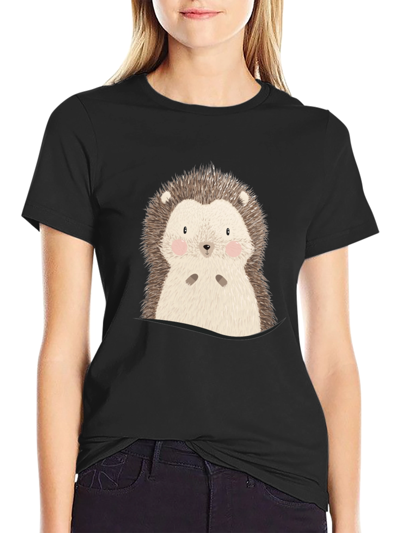 Cute Hedgehog Graphic Tee - Soft Cotton Blend