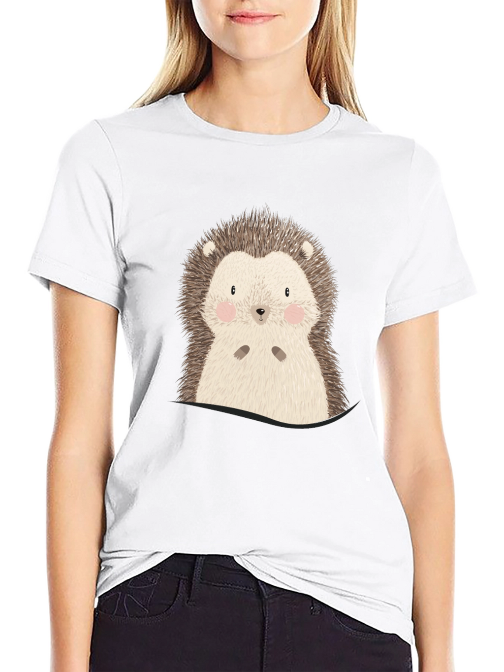 Cute Hedgehog Graphic Tee - Soft Cotton Blend