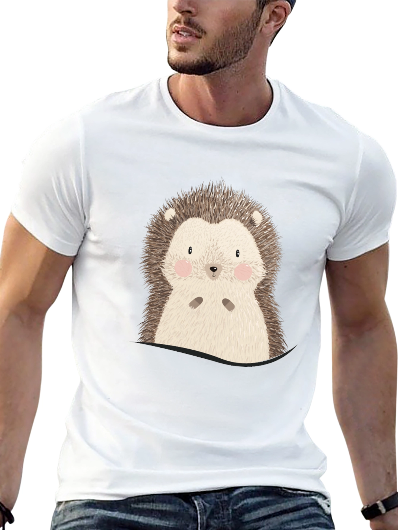 Cute Hedgehog Graphic Tee - Soft Cotton Blend