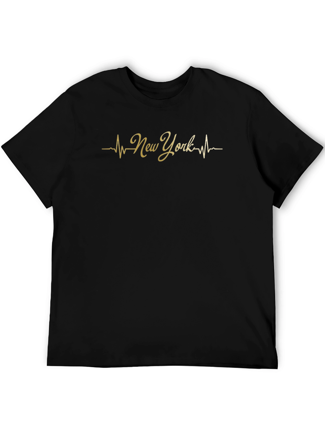 New York Heartbeat Graphic Tee - Stylish Black T-Shirt