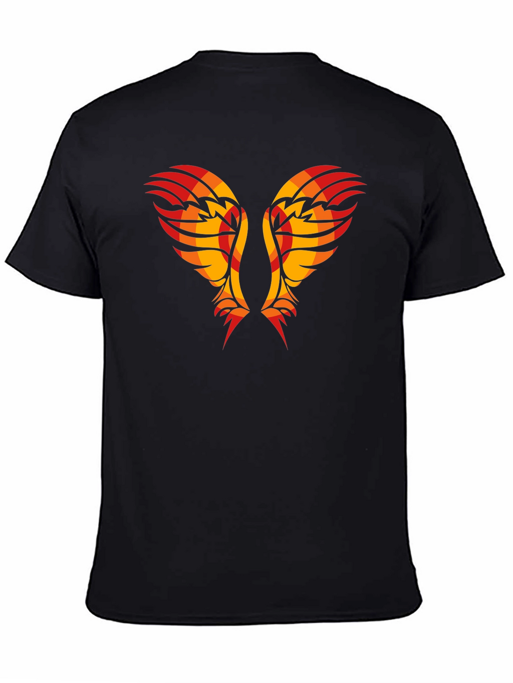 Tribal Wings Graphic Tee - Black Cotton Shirt