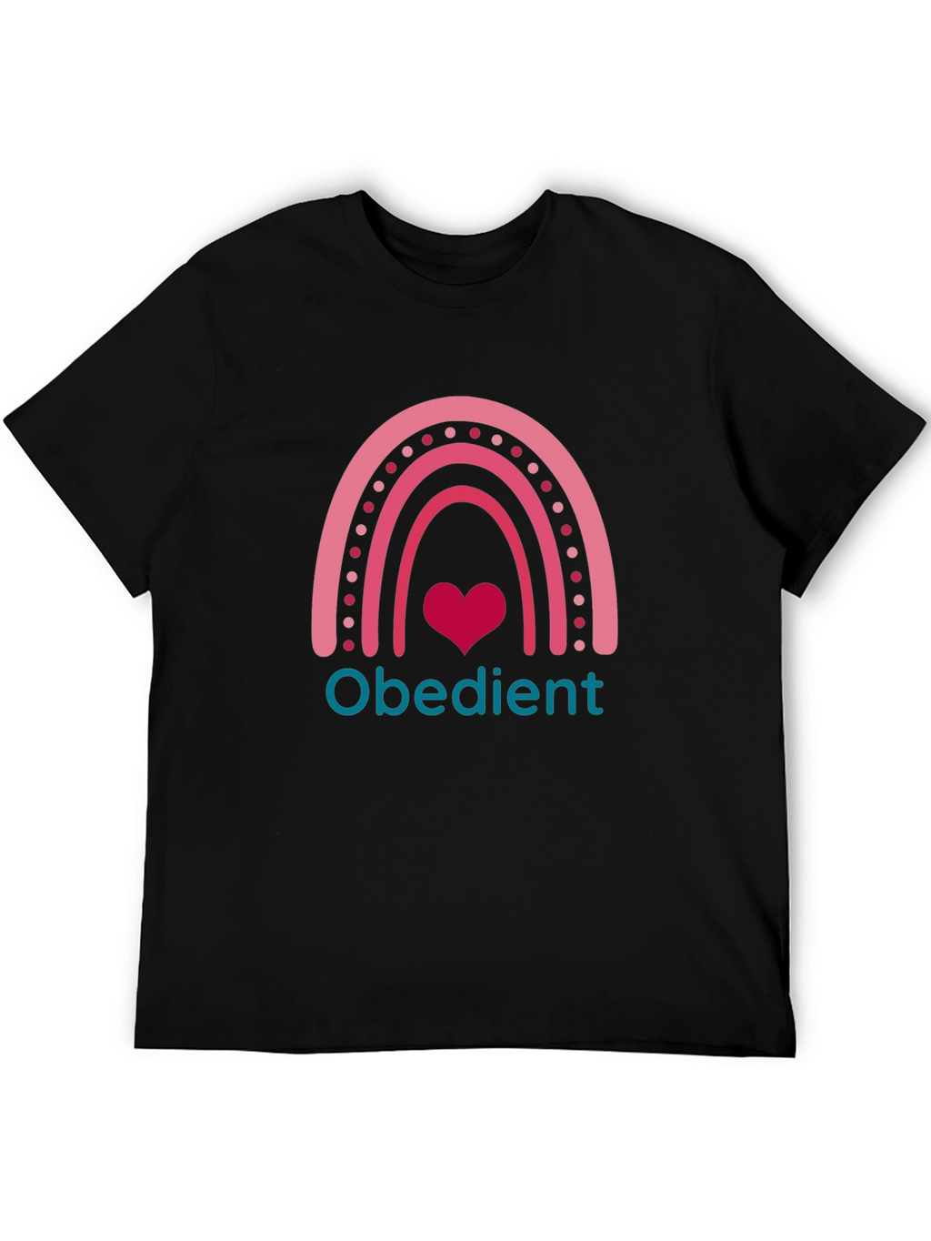 Obedient Rainbow Heart Graphic T-Shirt