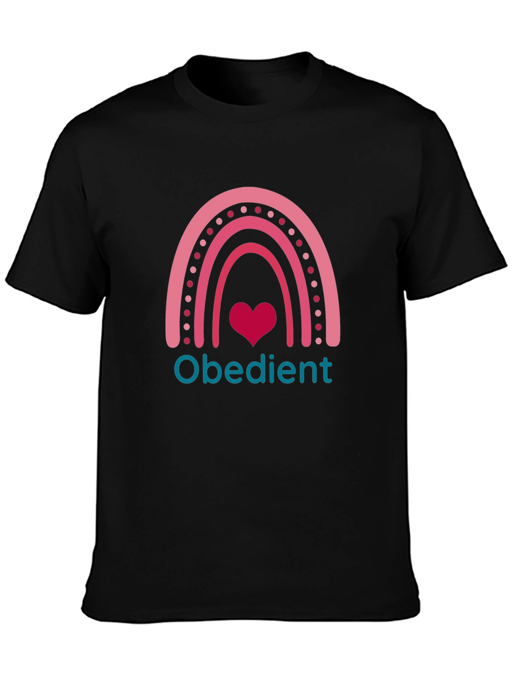 Obedient Rainbow Heart Graphic T-Shirt