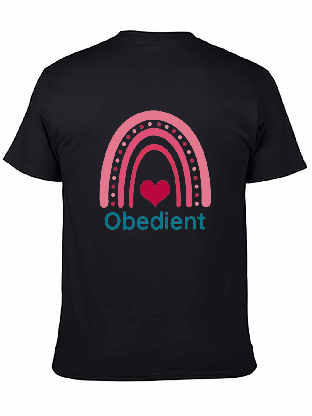 Obedient Rainbow Heart Graphic T-Shirt