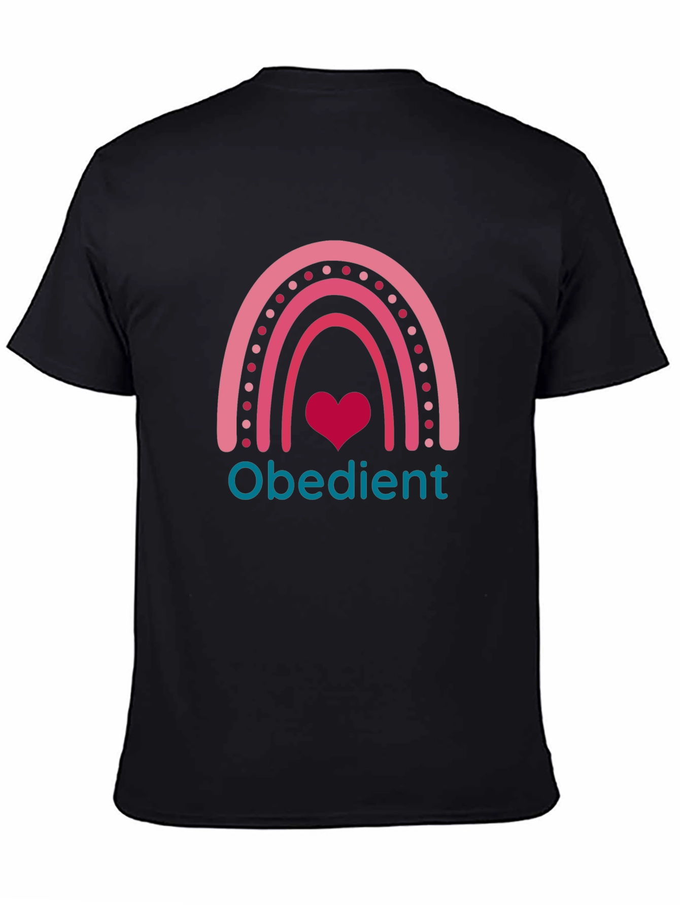 Obedient Rainbow Heart Graphic T-Shirt
