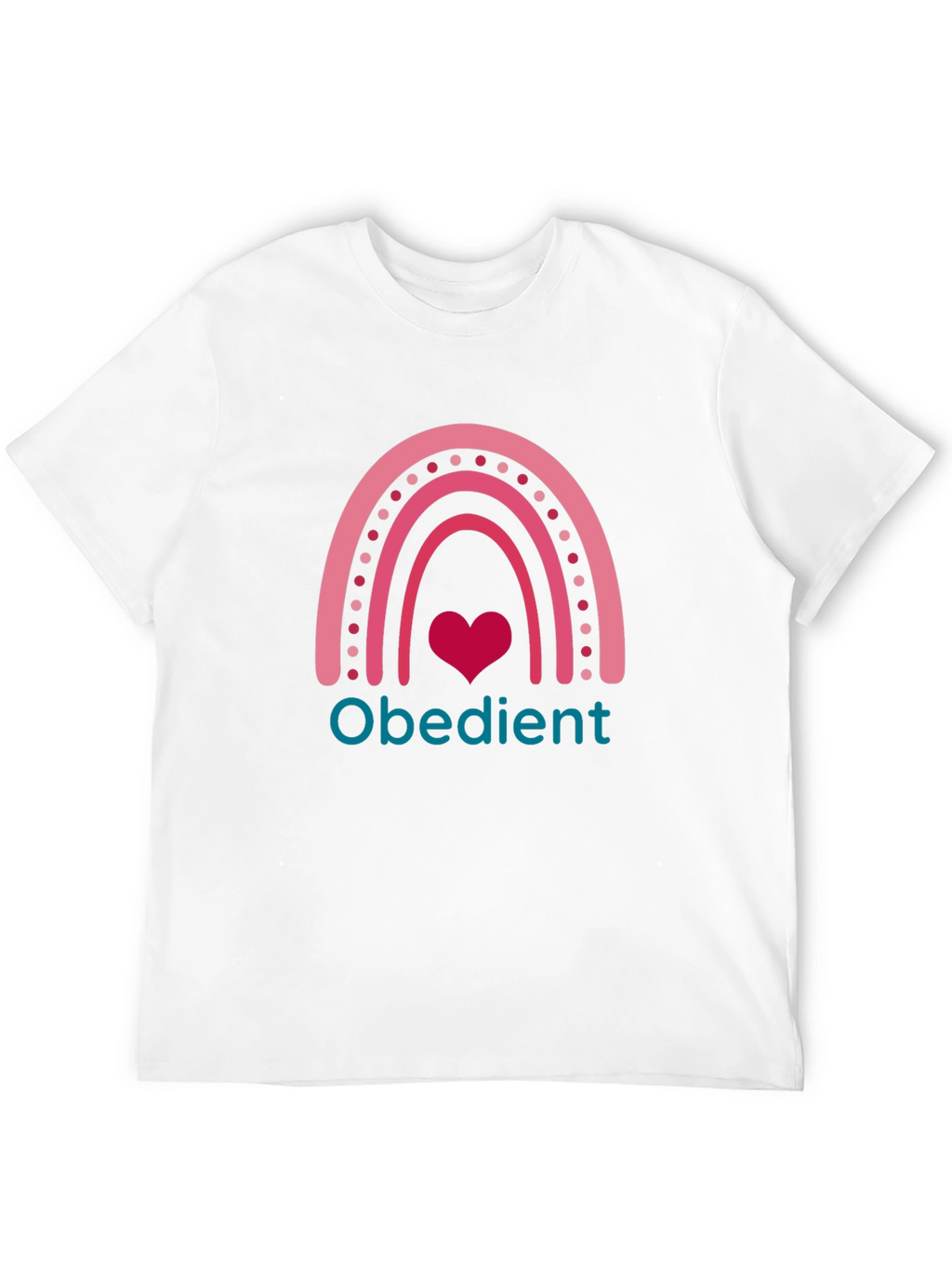 Obedient Rainbow Heart Graphic T-Shirt