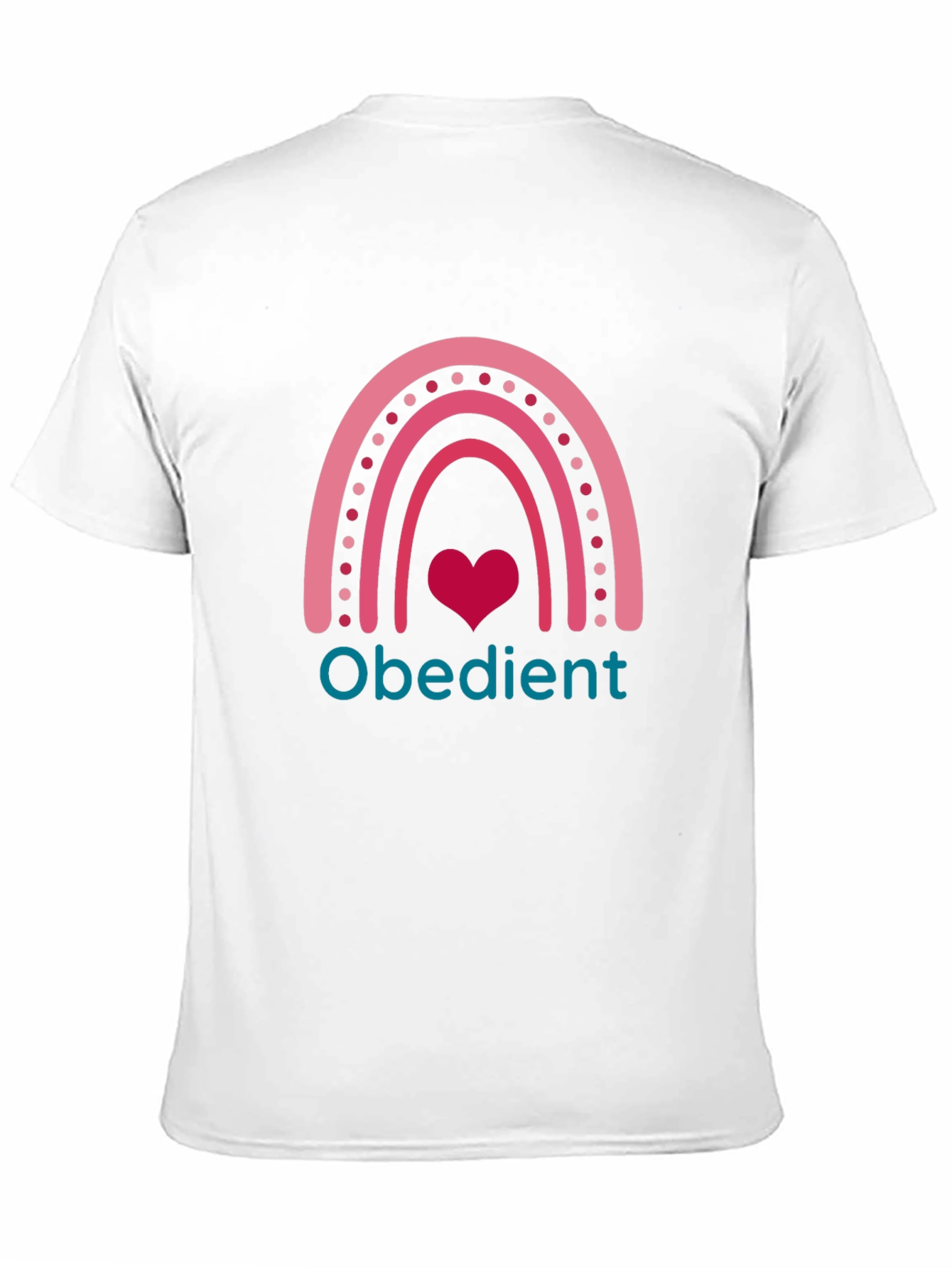Obedient Rainbow Heart Graphic T-Shirt