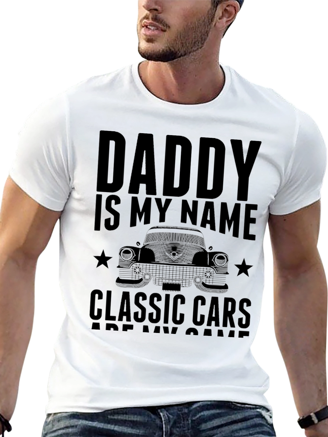 Daddy Classic Cars T-Shirt - Mens Black Tee