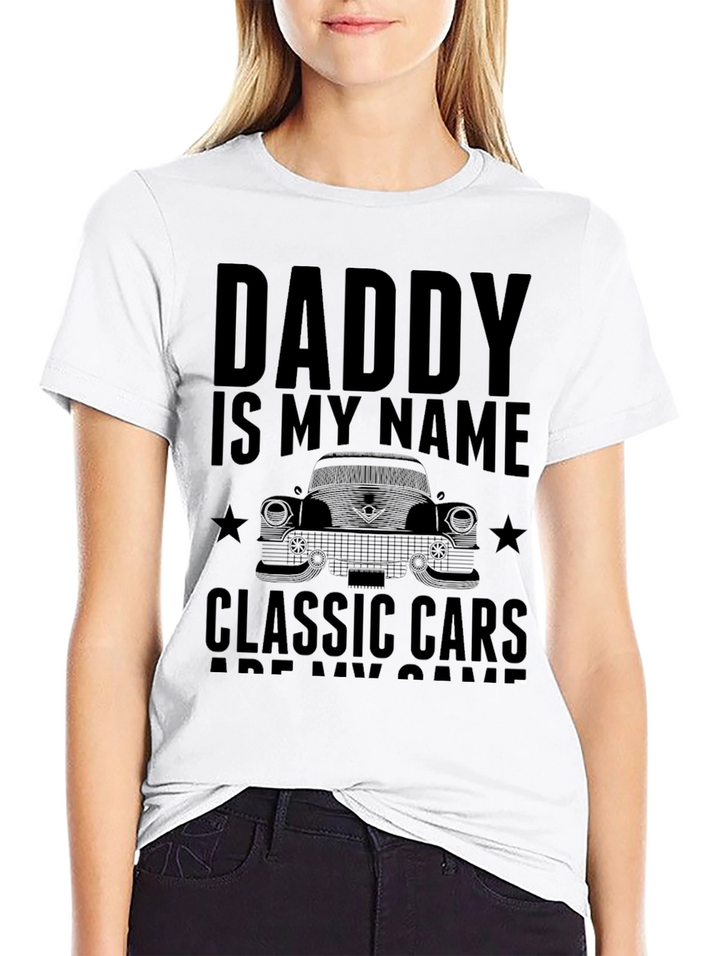 Daddy Classic Cars T-Shirt - Mens Black Tee
