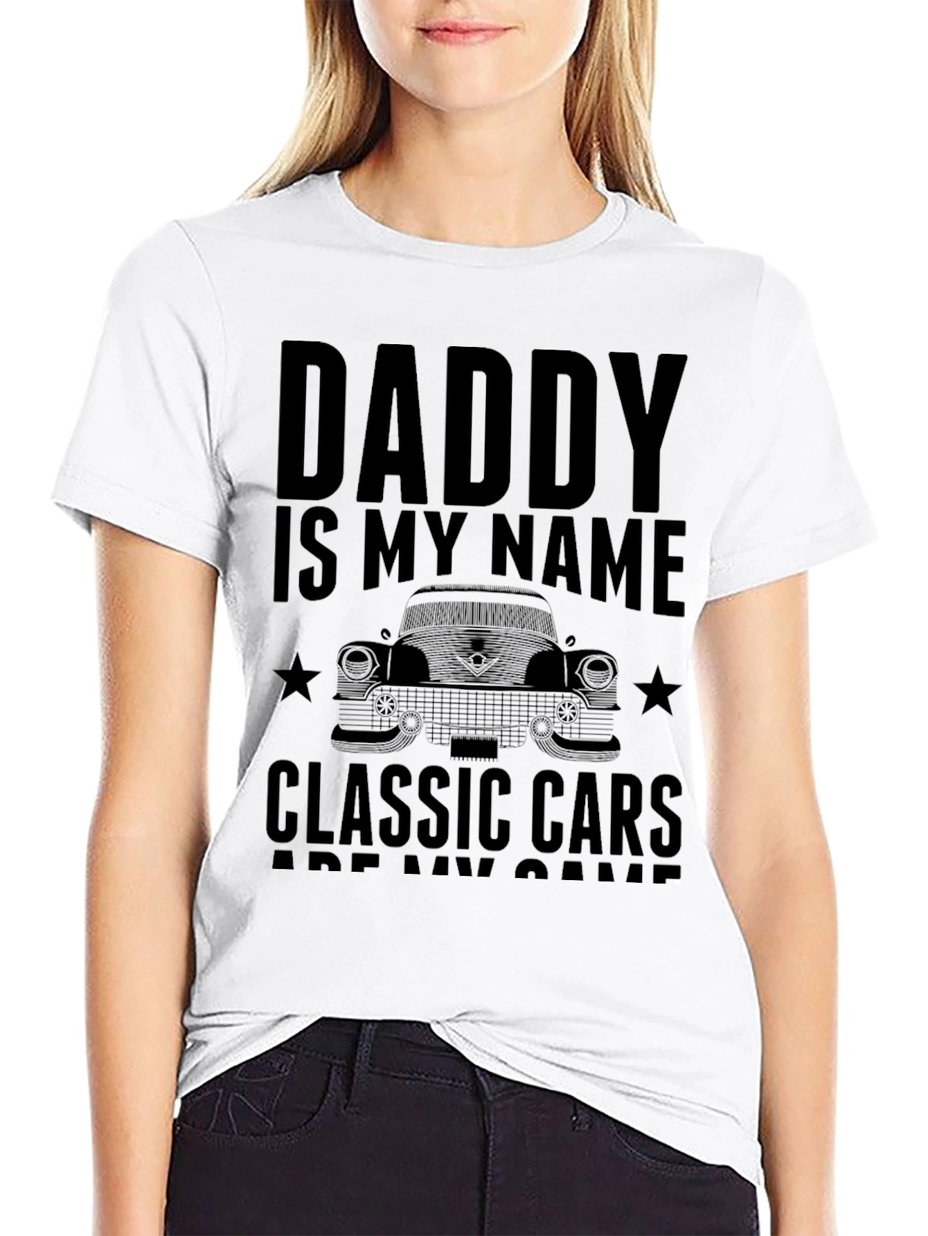 Daddy Classic Cars T-Shirt - Mens Black Tee