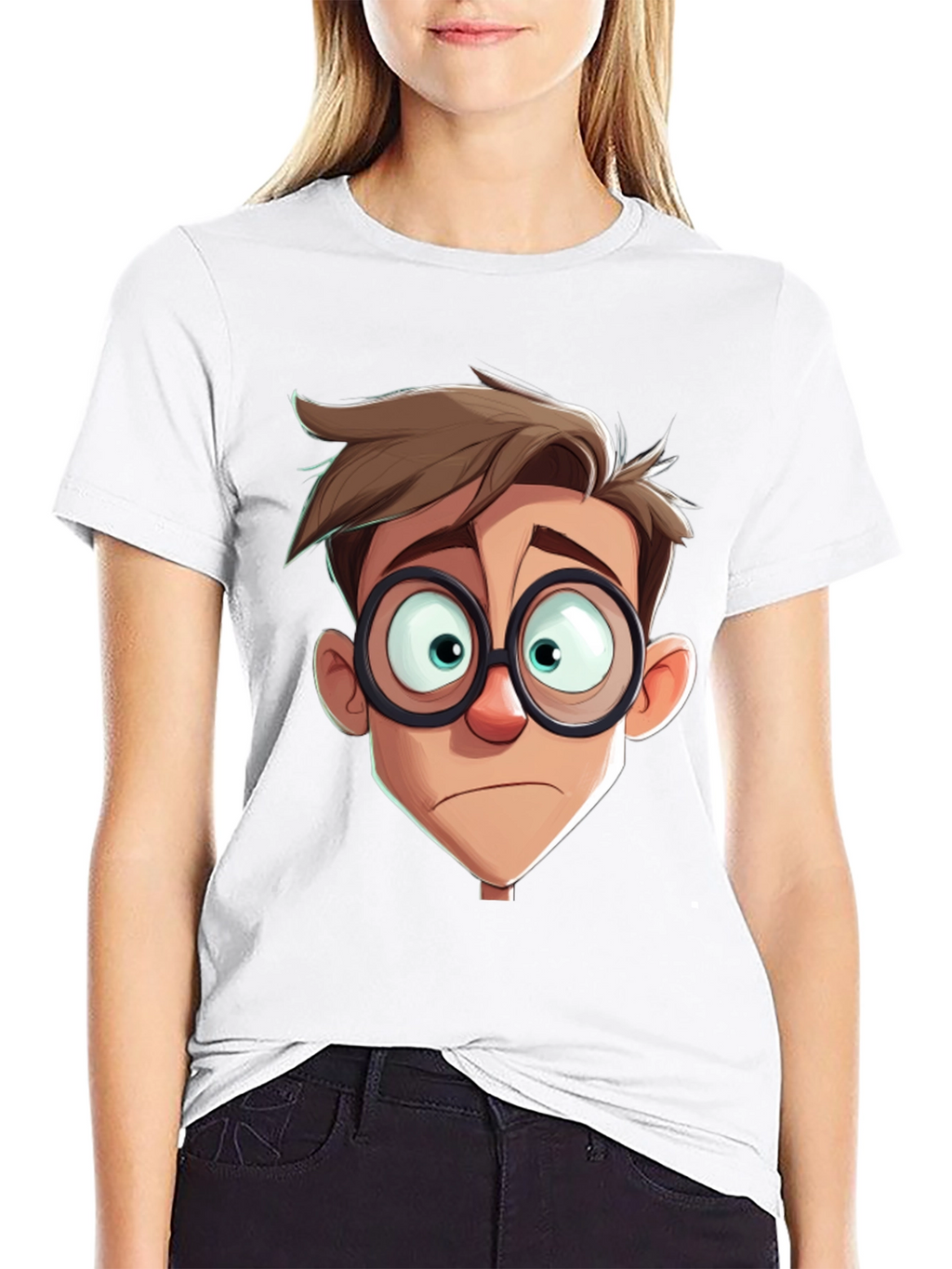 Cartoon Character Graphic Print Black T-Shirt