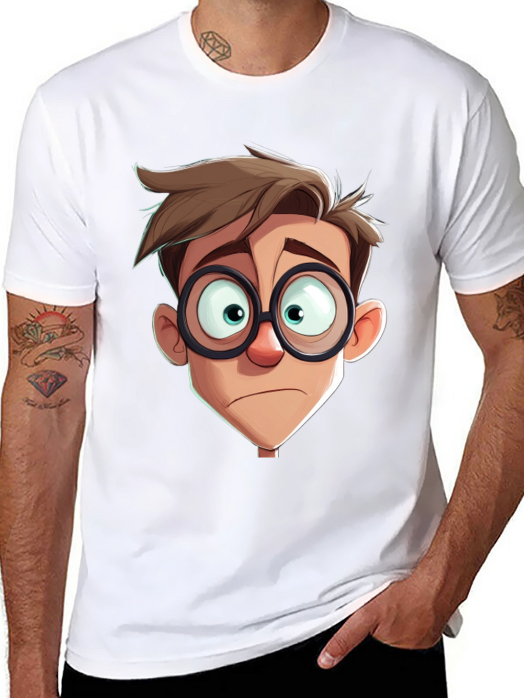 Cartoon Character Graphic Print Black T-Shirt