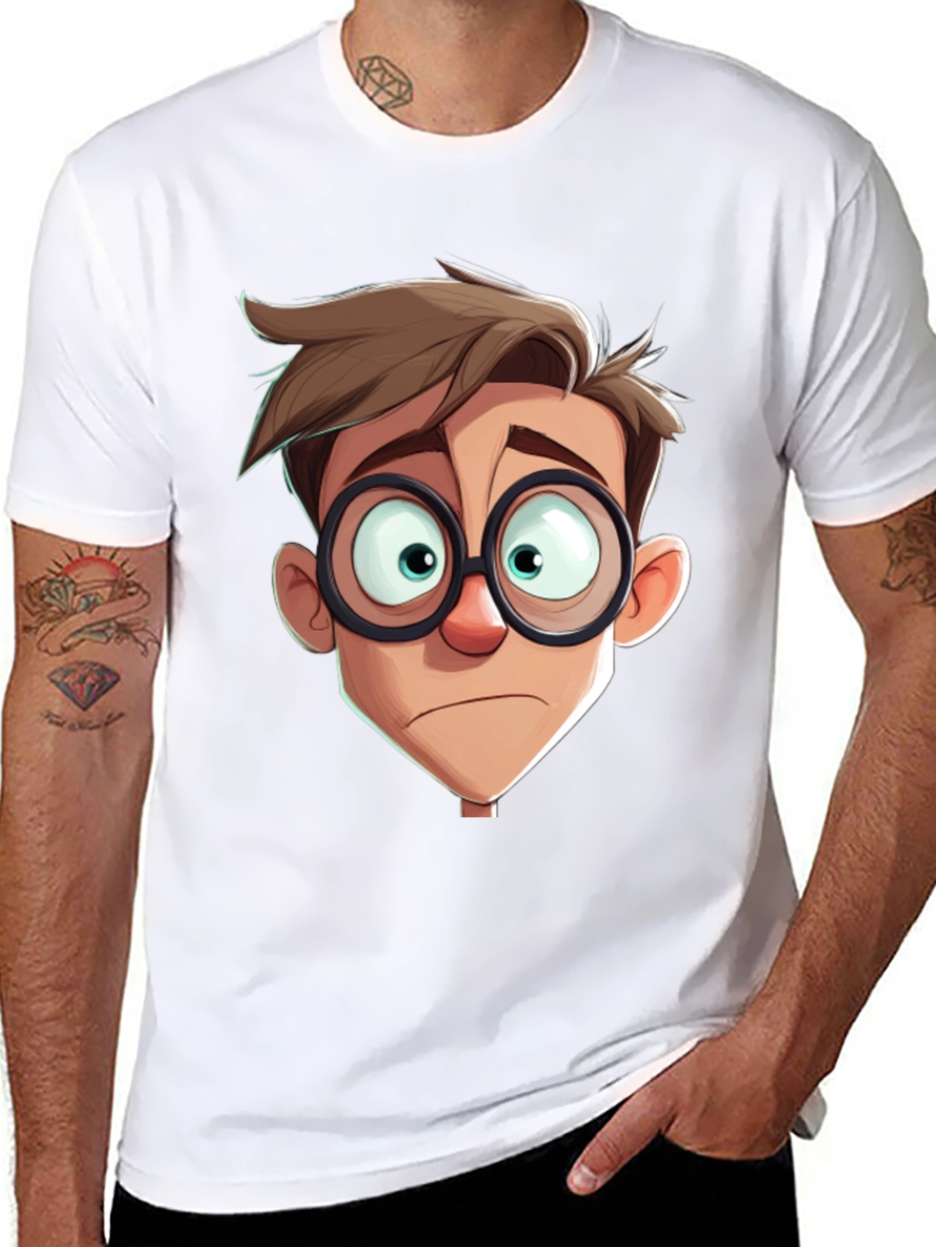 Cartoon Character Graphic Print Black T-Shirt