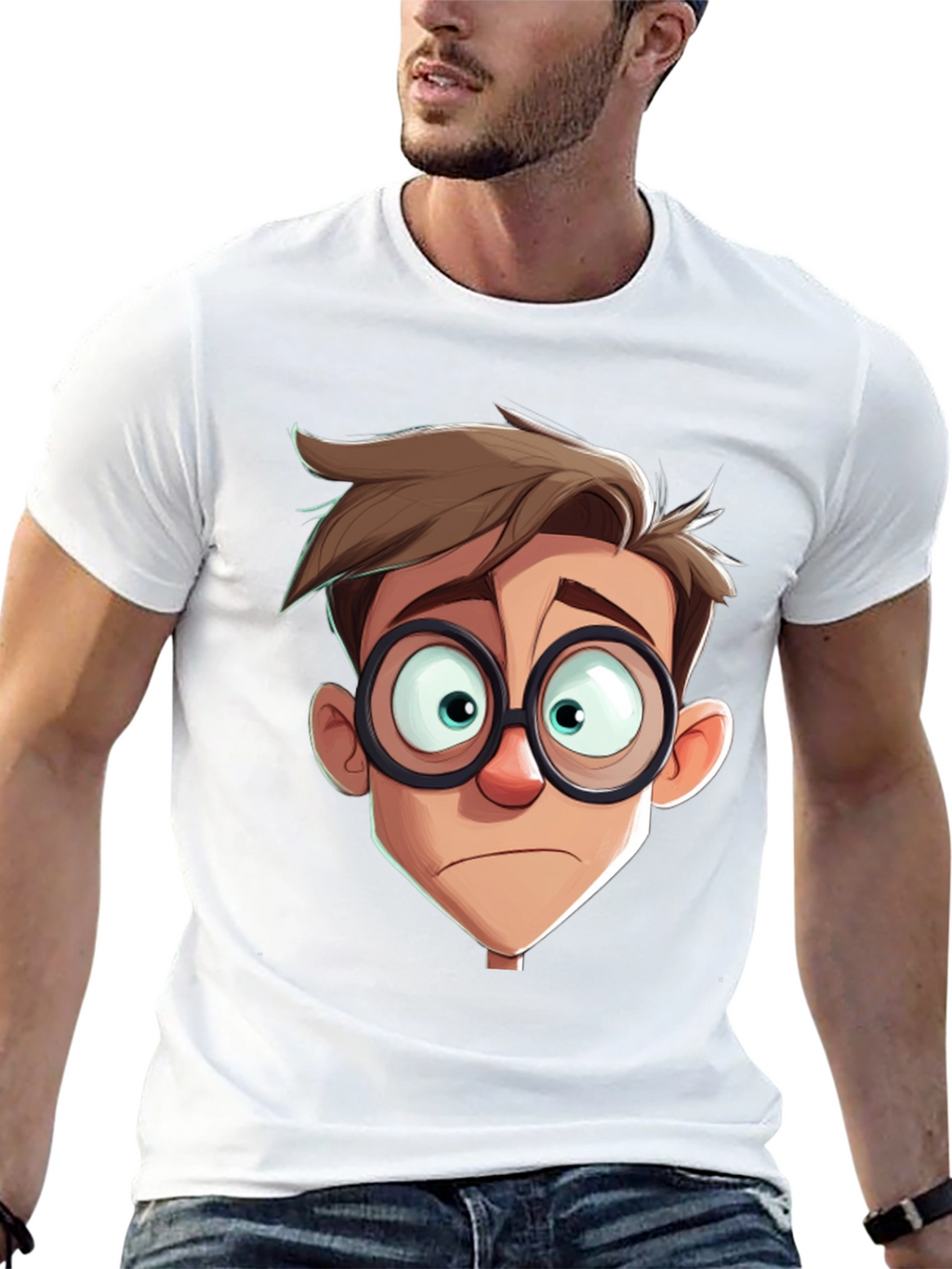 Cartoon Character Graphic Print Black T-Shirt