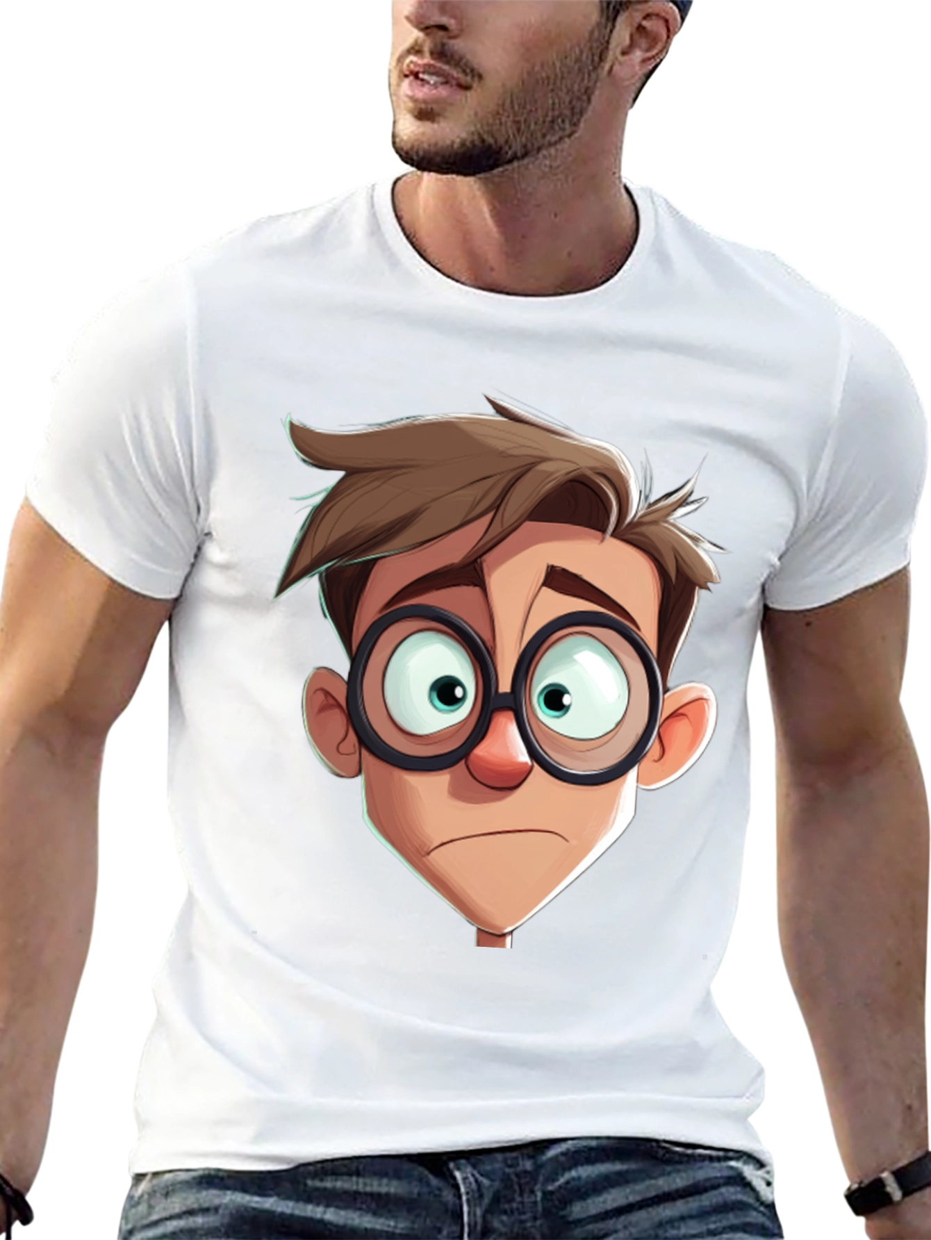 Cartoon Character Graphic Print Black T-Shirt
