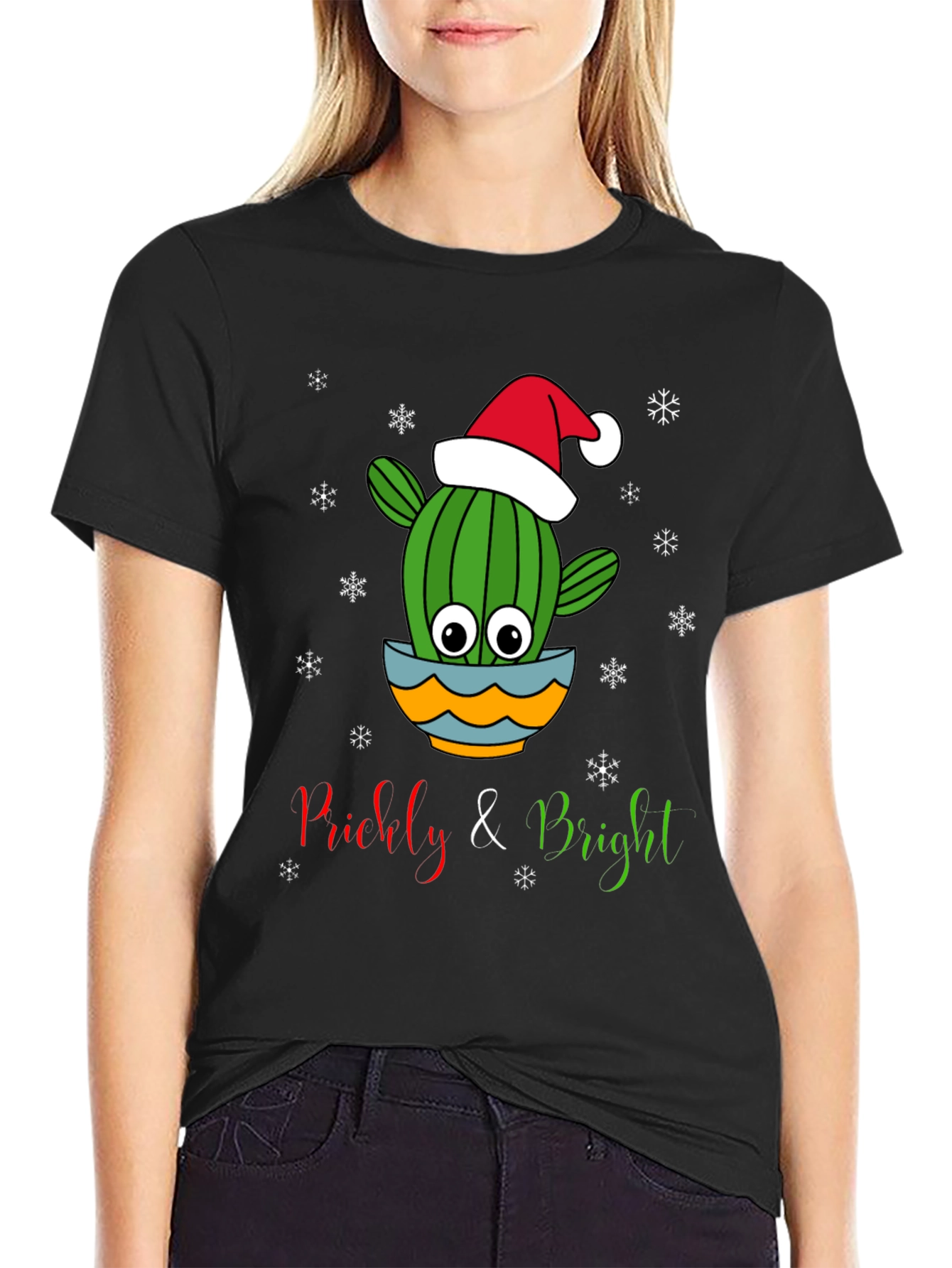 Prickly & Bright Christmas Cactus Graphic Tee