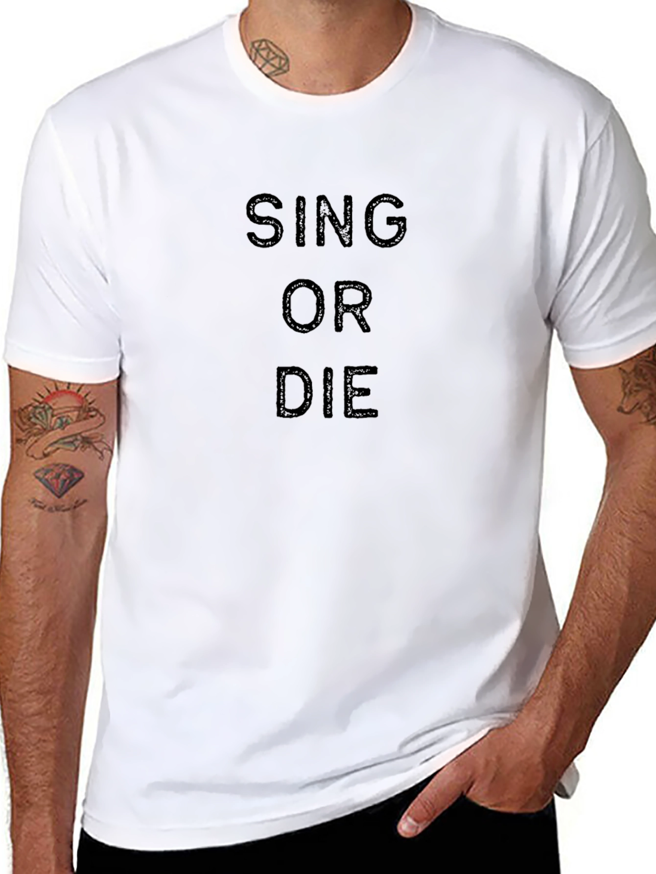Sing or Die Black Graphic Tee