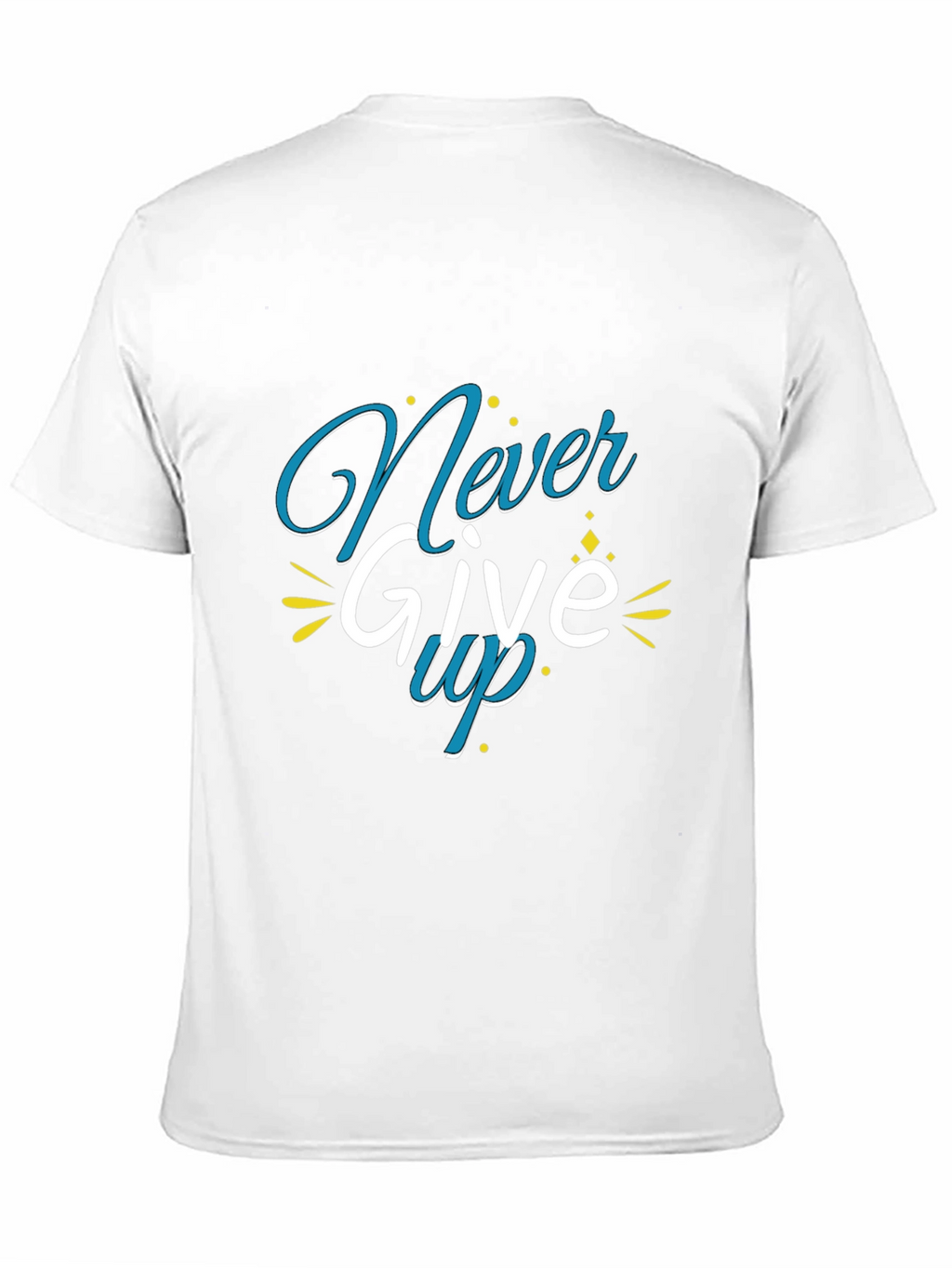 Never Give Up Graphic Print Black T-Shirt