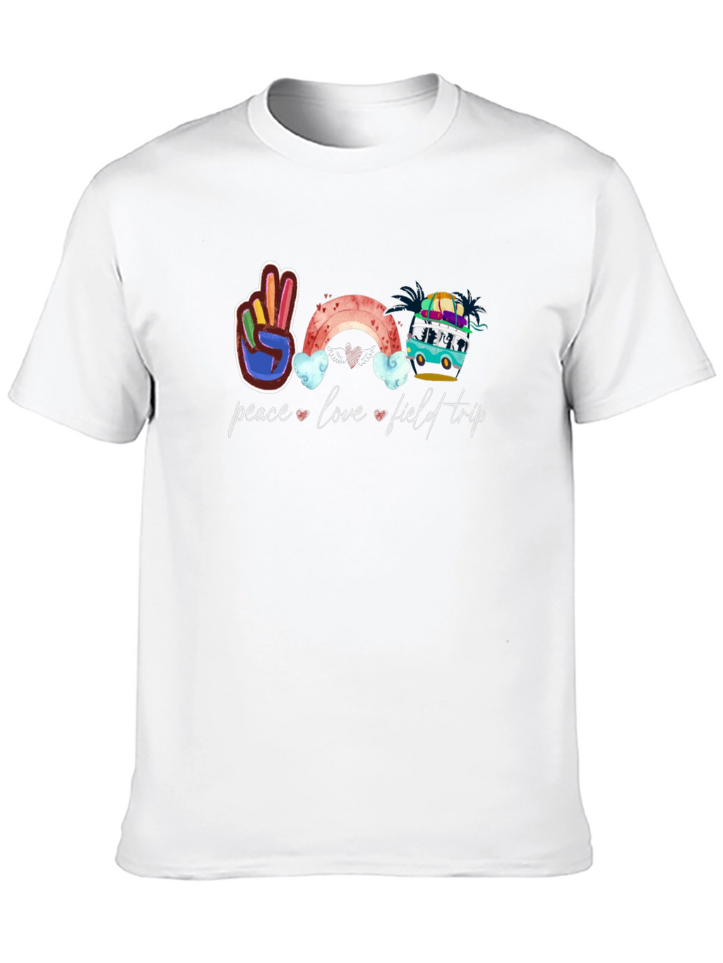 Peace Love Field Trip Black T-Shirt