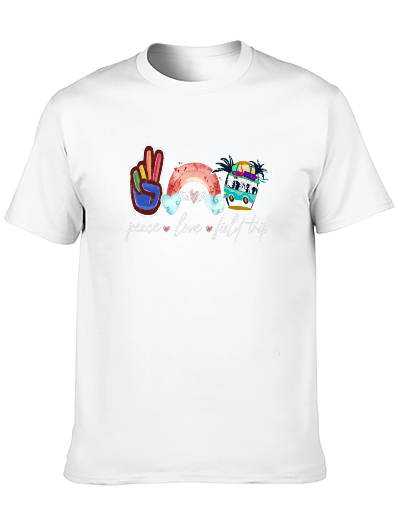 Peace Love Field Trip Black T-Shirt