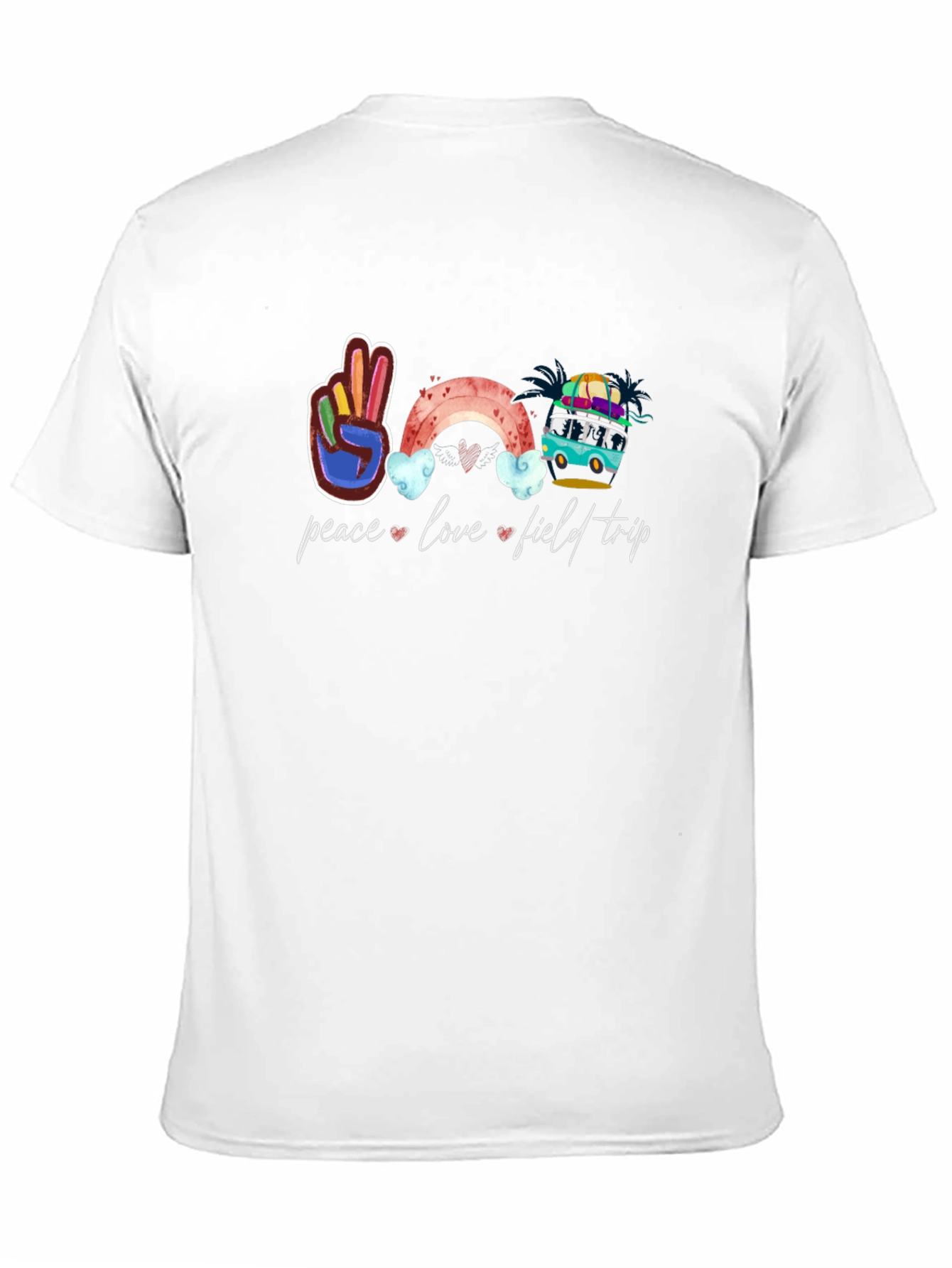 Peace Love Field Trip Black T-Shirt