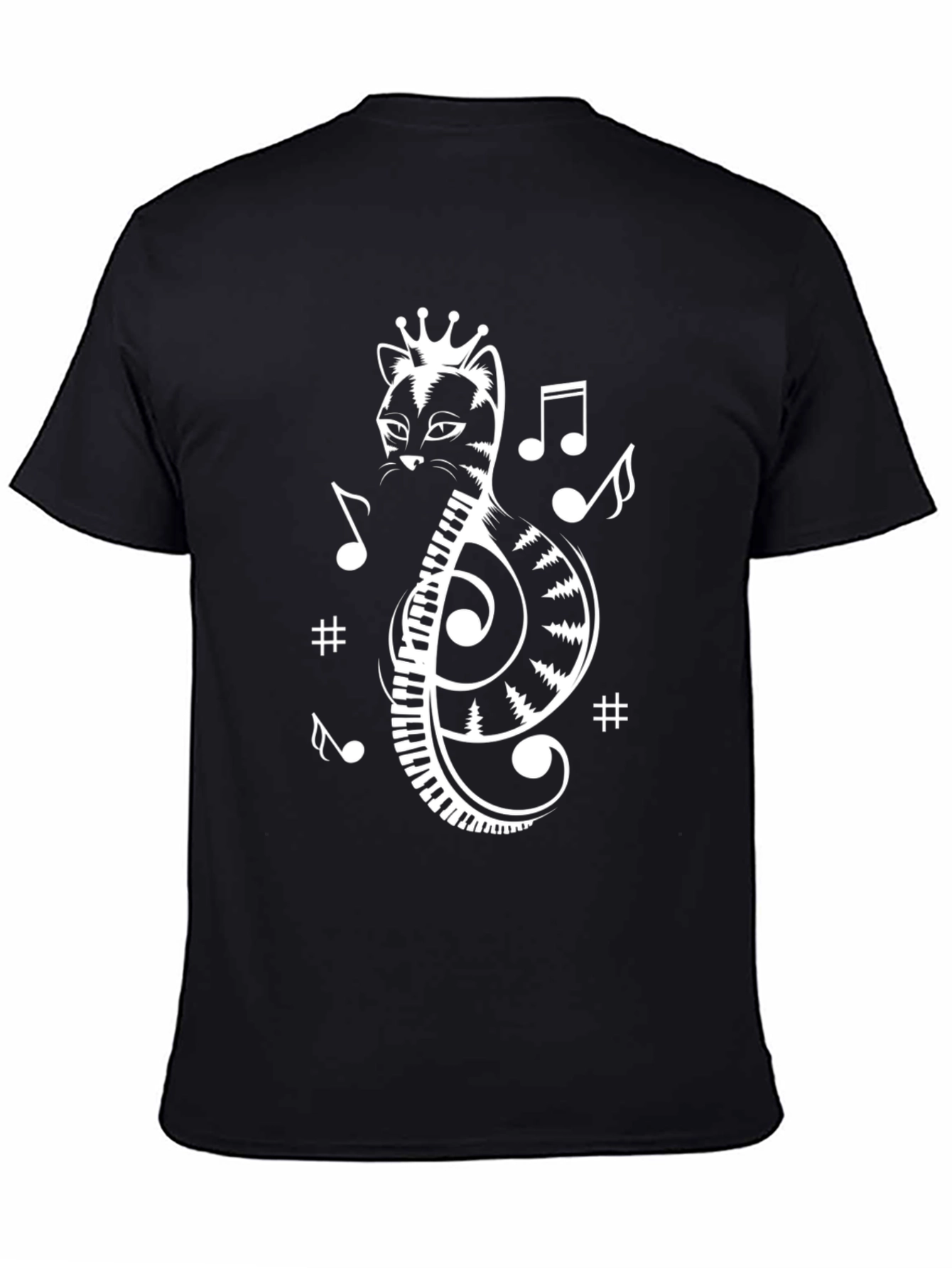 Musical Cat Treble Clef Graphic Tee
