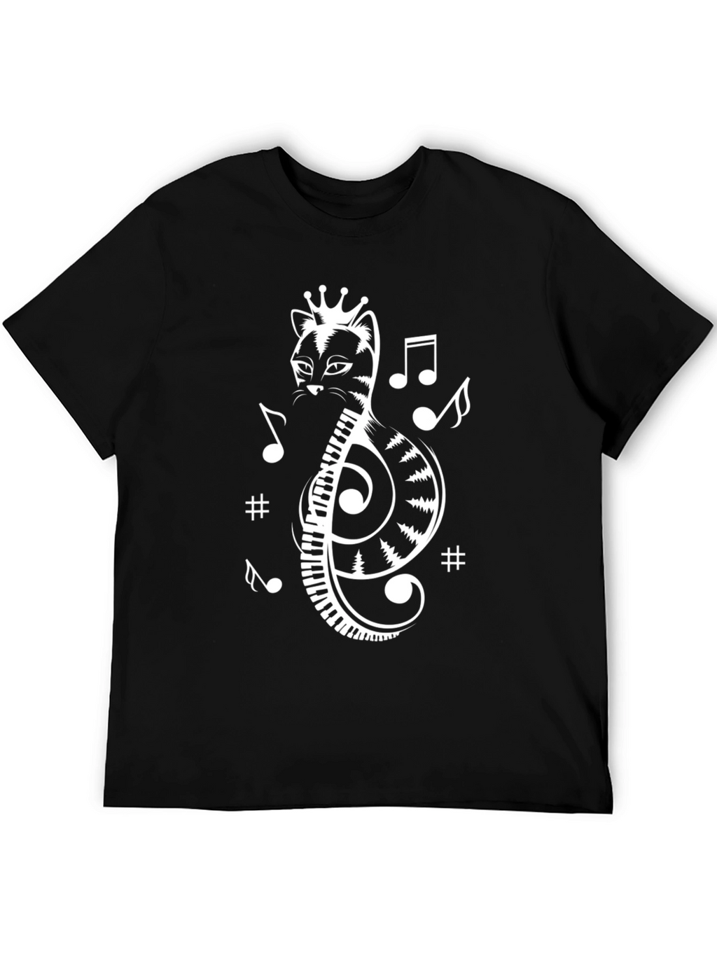 Musical Cat Treble Clef Graphic Tee