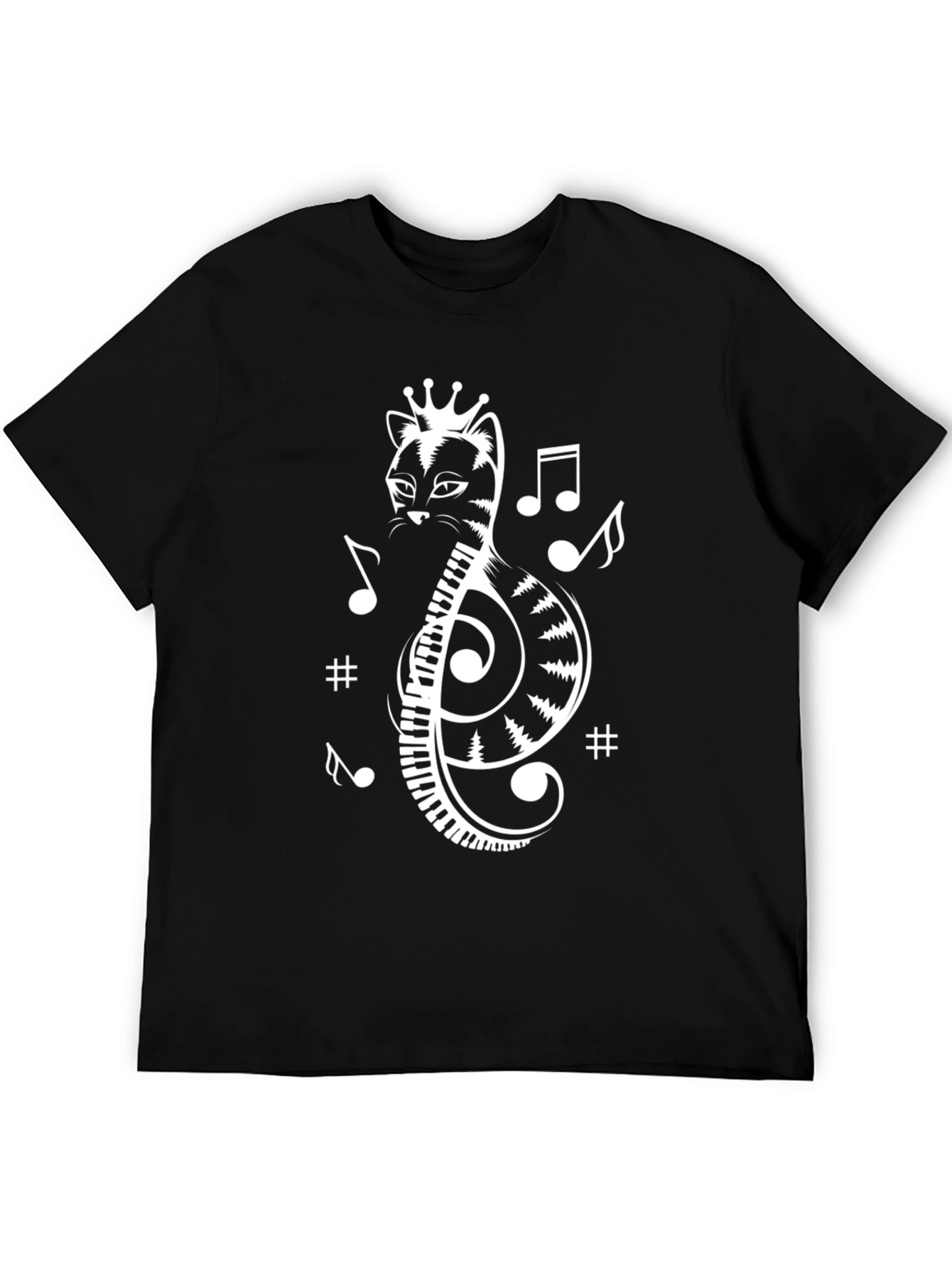 Musical Cat Treble Clef Graphic Tee